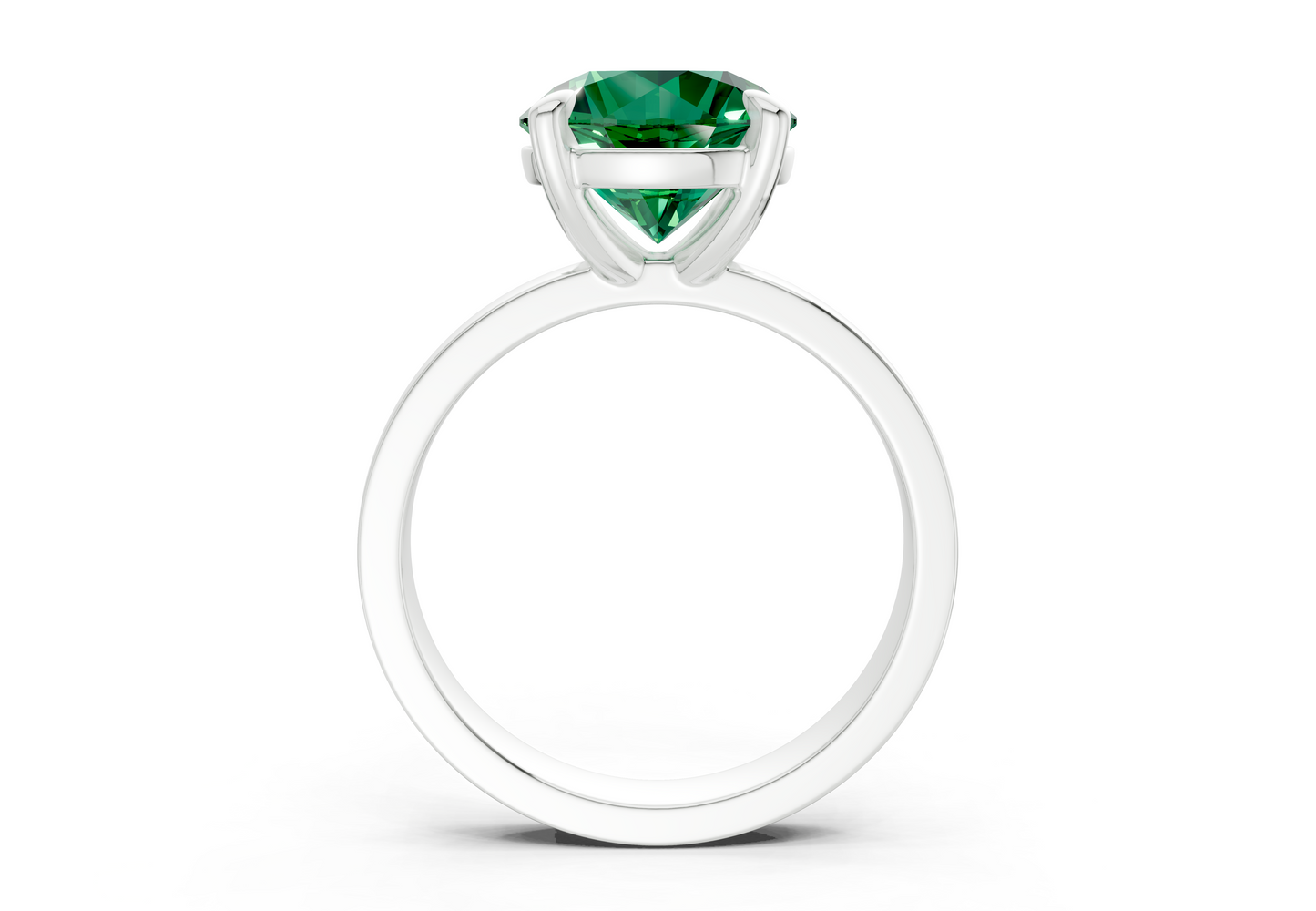 Aspen Emerald Gemstone Solitaire Round Cut 3mm Engagement Ring