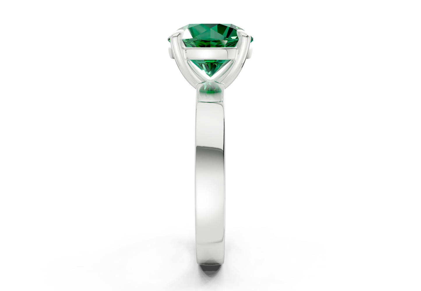 Aspen Emerald Gemstone Solitaire Round Cut 3mm Engagement Ring