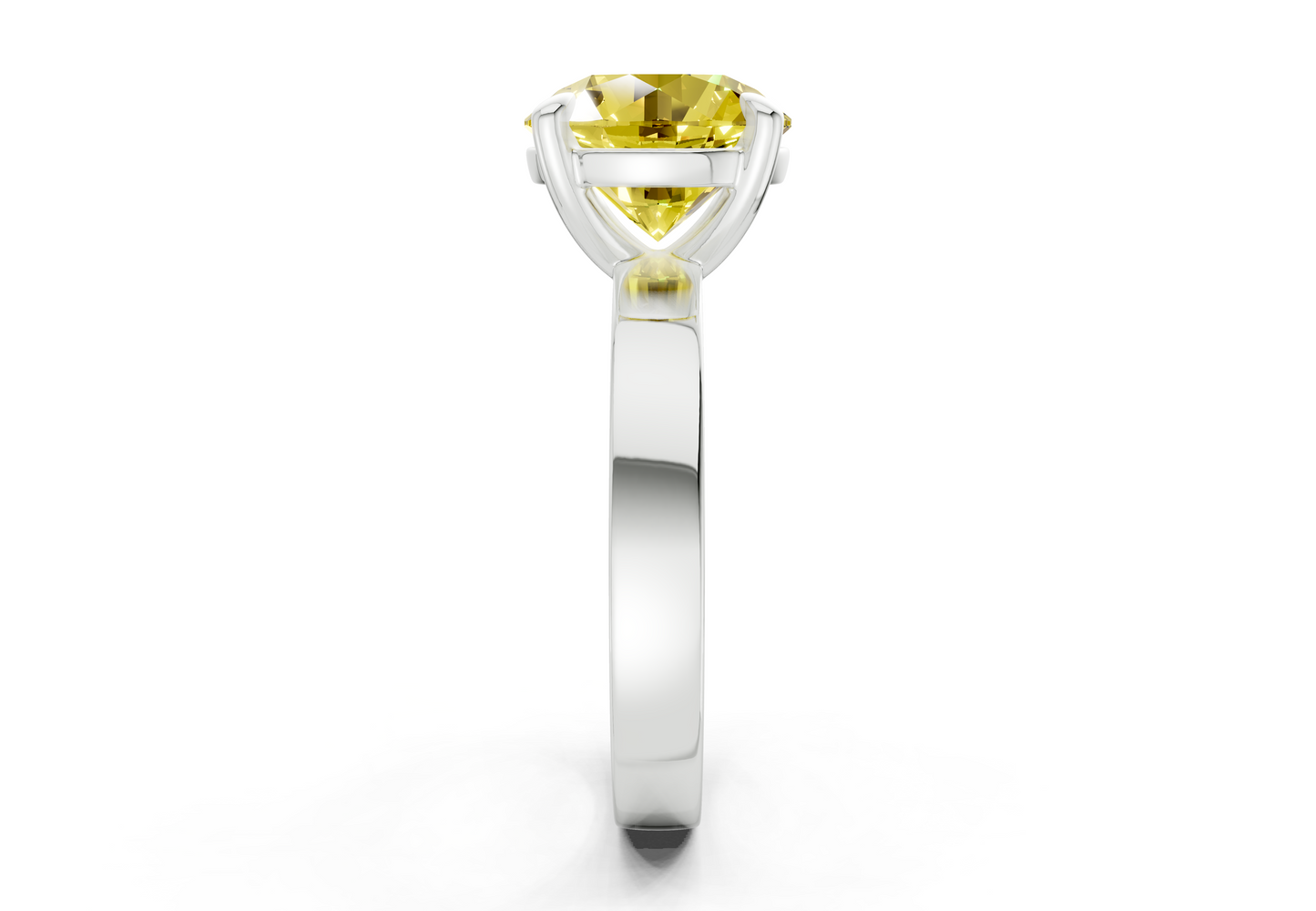 Aspen Yellow Diamond Solitaire Round Cut 3mm Engagement Ring