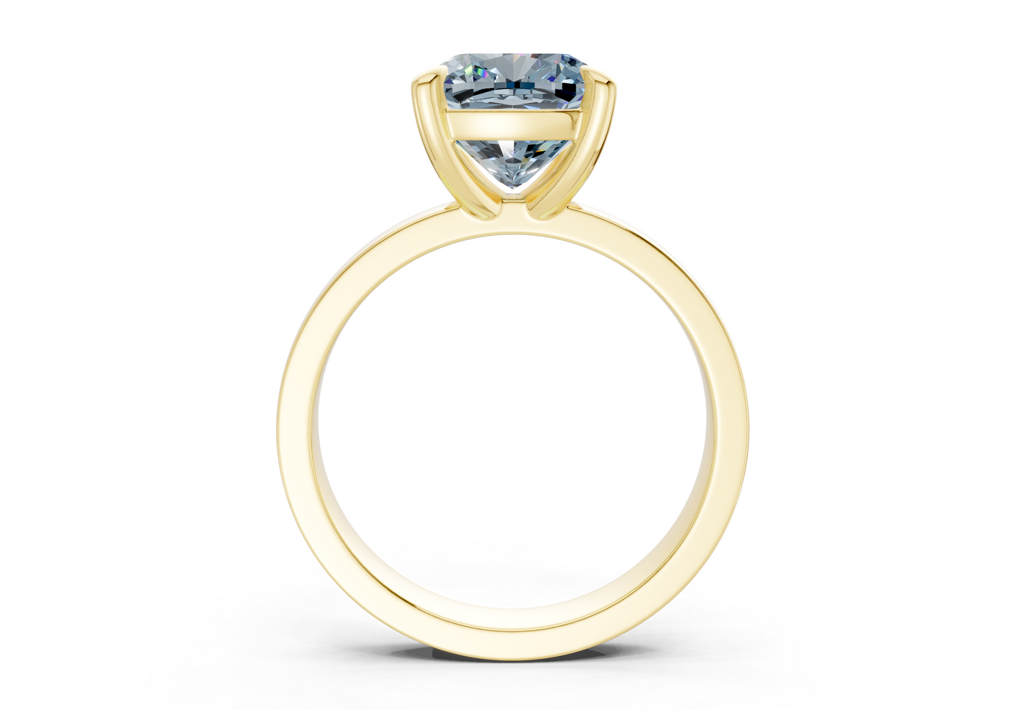 Aspen Blue Diamond Solitaire Cushion Squareuare Cut 3mm Engagement Ring