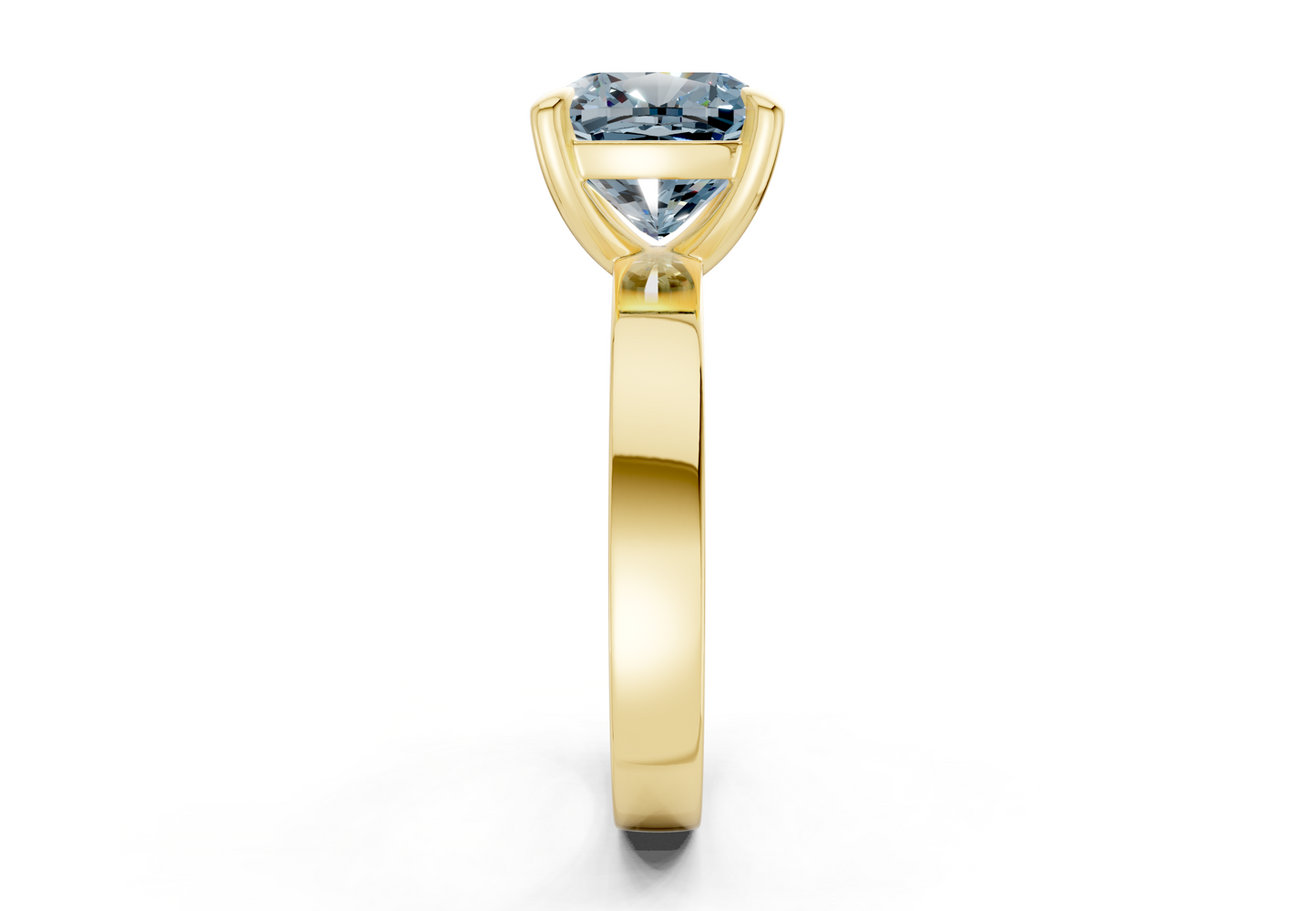 Aspen Blue Diamond Solitaire Cushion Squareuare Cut 3mm Engagement Ring
