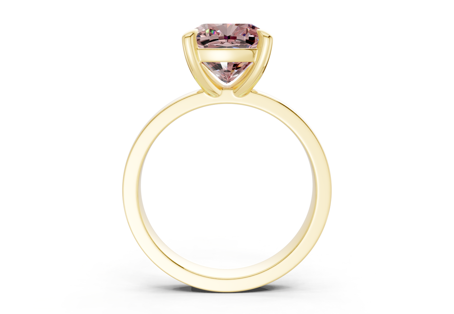 Aspen Pink Diamond Solitaire Cushion Squareuare Cut 3mm Engagement Ring