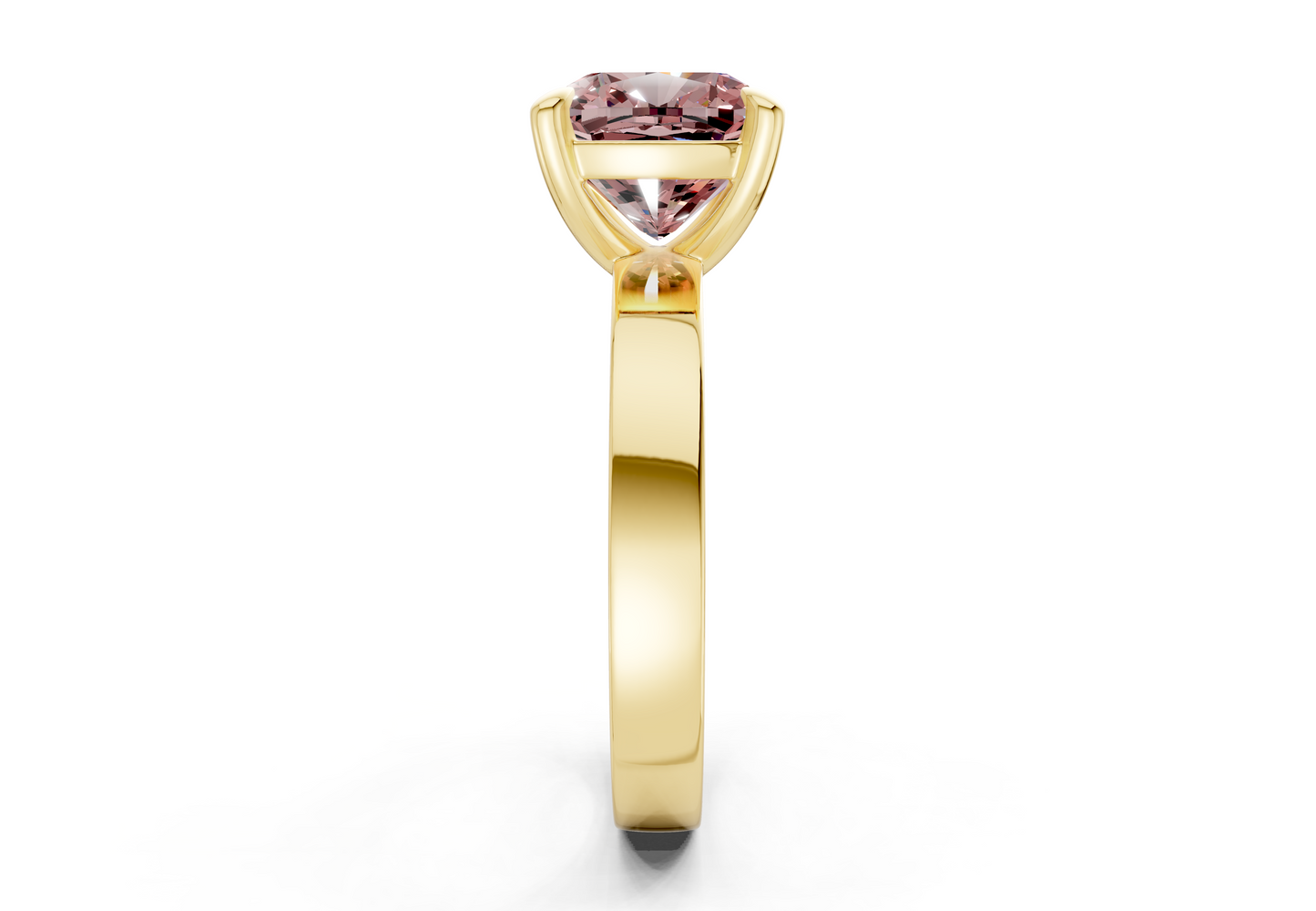 Aspen Pink Diamond Solitaire Cushion Squareuare Cut 3mm Engagement Ring