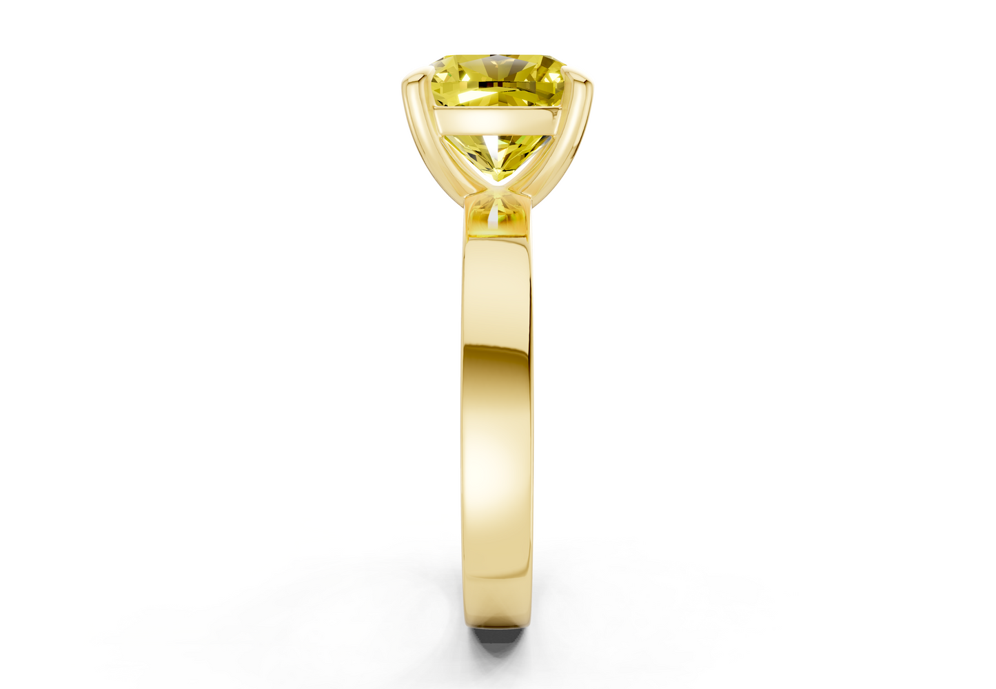Aspen Yellow Diamond Solitaire Cushion Squareuare Cut 3mm Engagement Ring