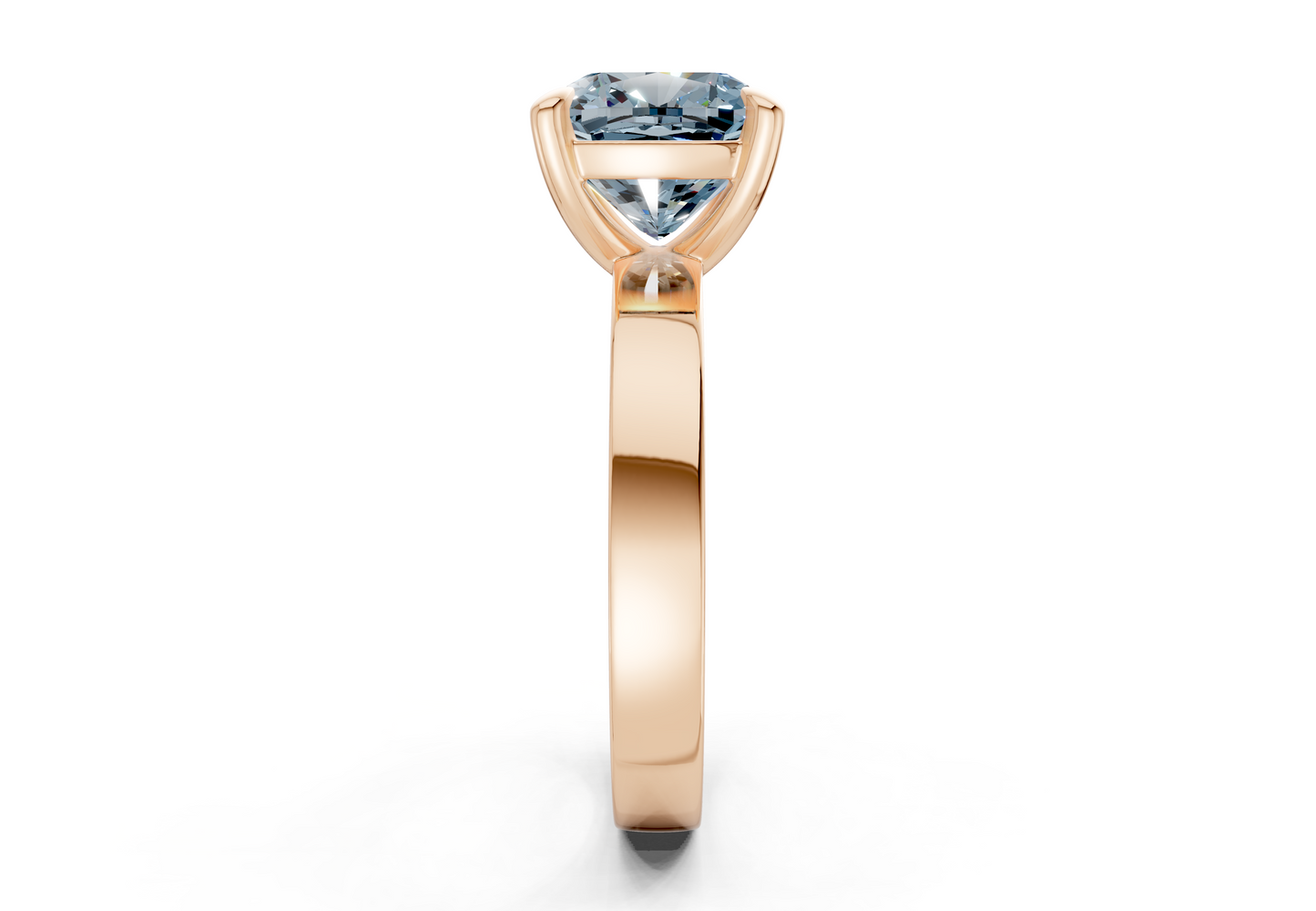 Aspen Blue Diamond Solitaire Cushion Squareuare Cut 3mm Engagement Ring