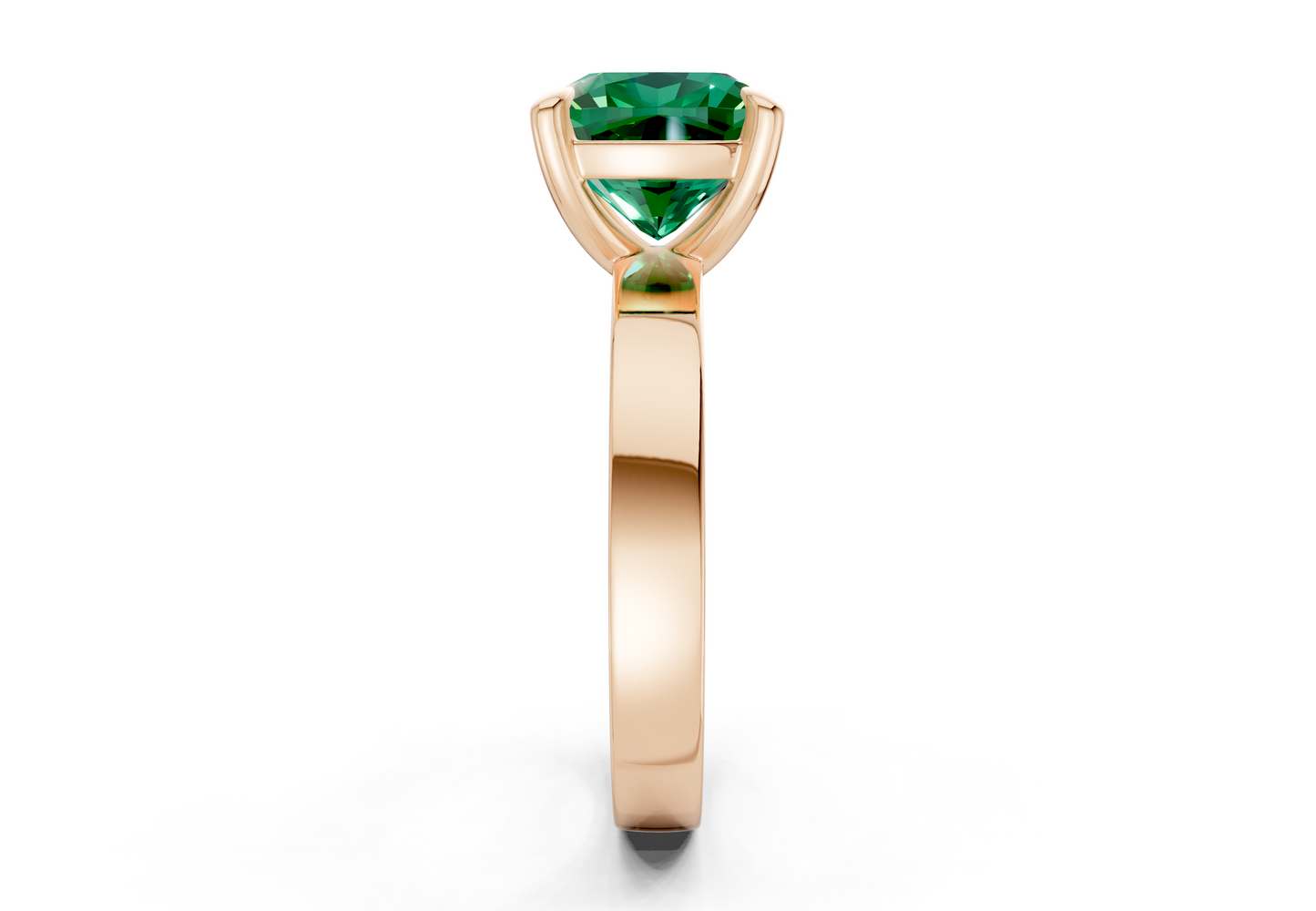 Aspen Emerald Gemstone Solitaire Cushion Squareuare Cut 3mm Engagement Ring