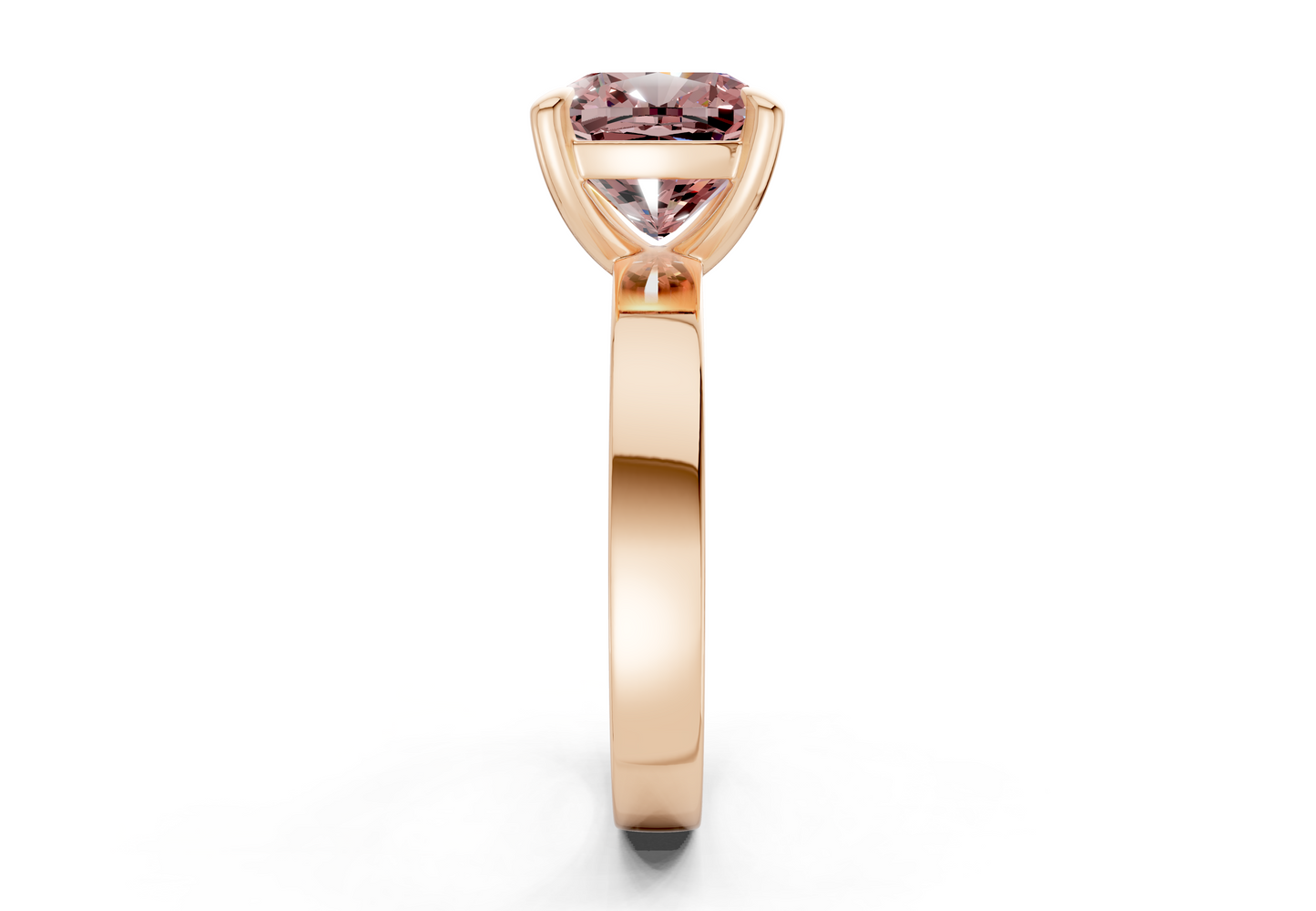 Aspen Pink Diamond Solitaire Cushion Squareuare Cut 3mm Engagement Ring