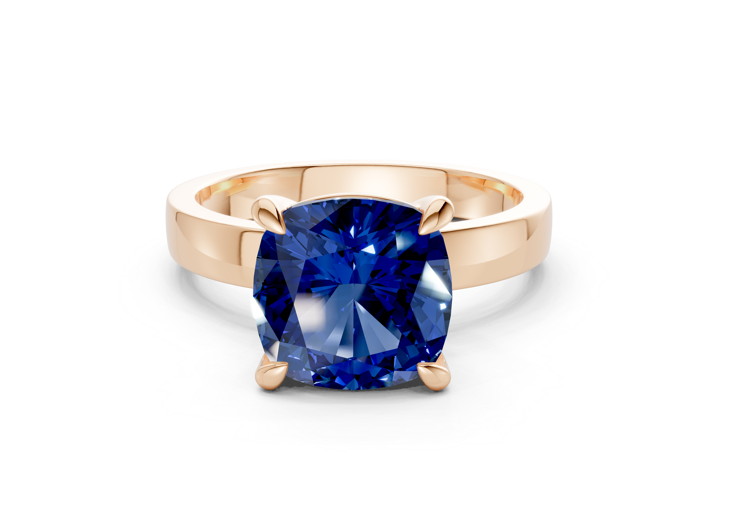 Aspen Sapphire Gemstone Solitaire Cushion Squareuare Cut 3mm Engagement Ring