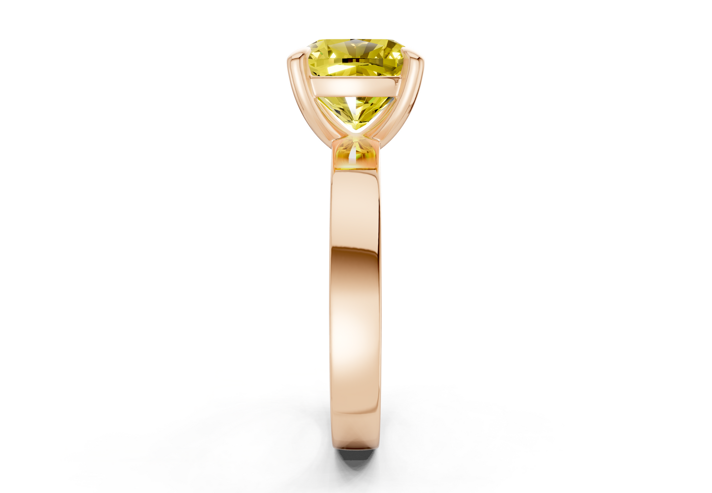 Aspen Yellow Diamond Solitaire Cushion Squareuare Cut 3mm Engagement Ring