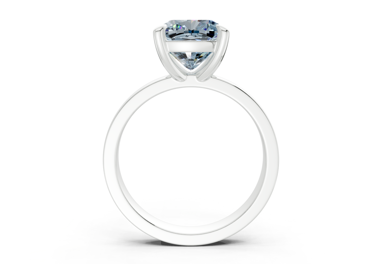 Aspen Blue Diamond Solitaire Cushion Squareuare Cut 3mm Engagement Ring