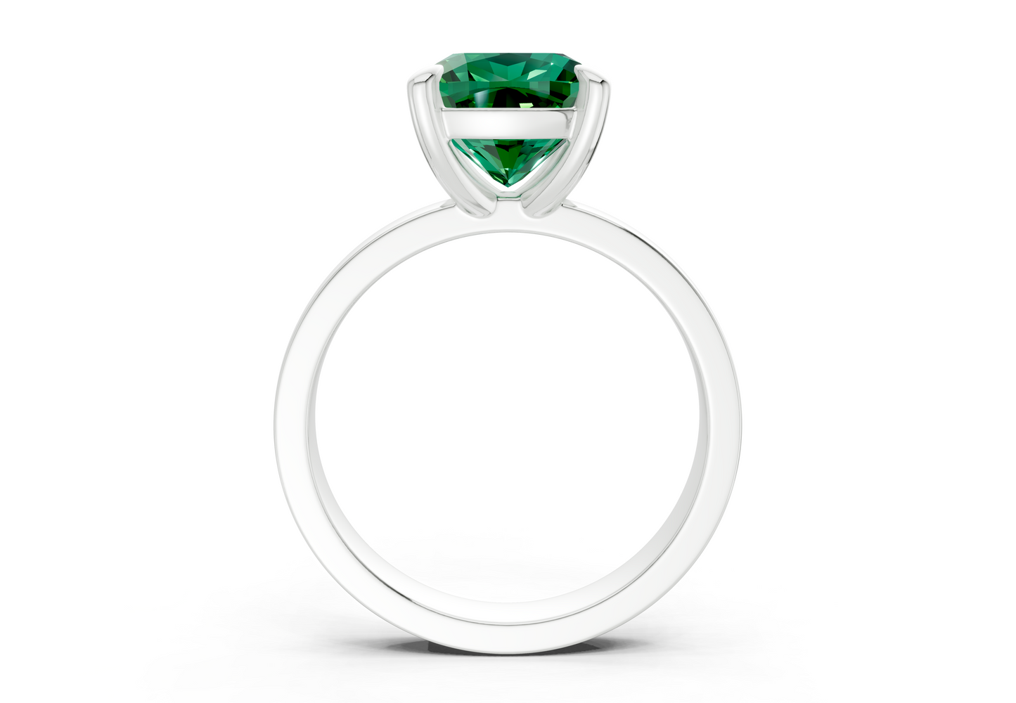 Aspen Emerald Gemstone Solitaire Cushion Squareuare Cut 3mm Engagement Ring
