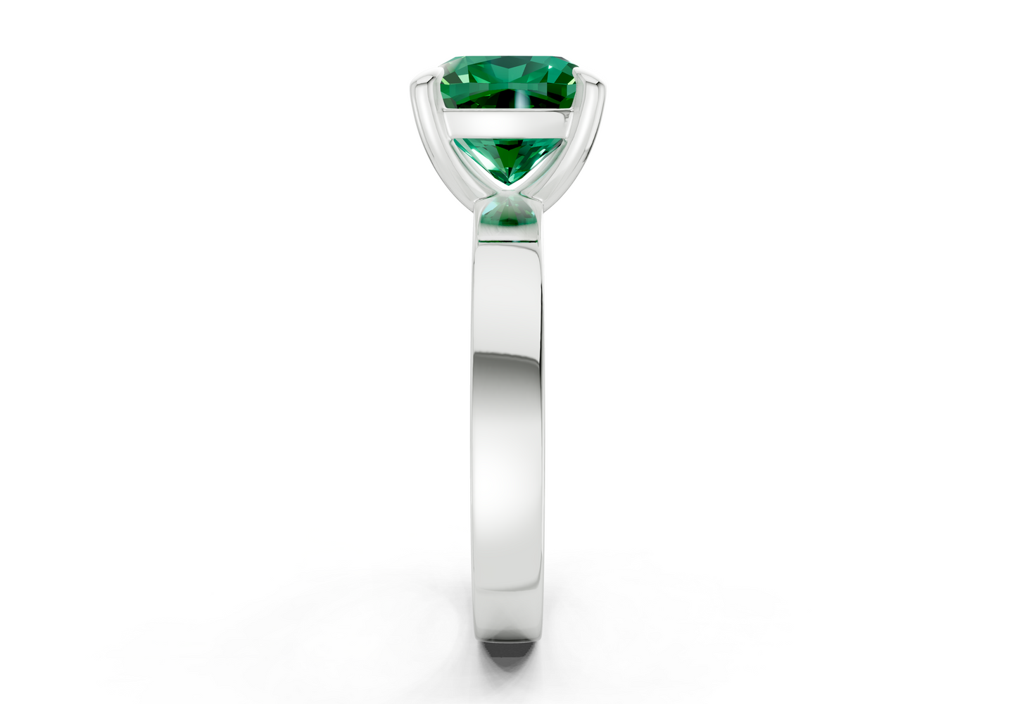 Aspen Emerald Gemstone Solitaire Cushion Squareuare Cut 3mm Engagement Ring