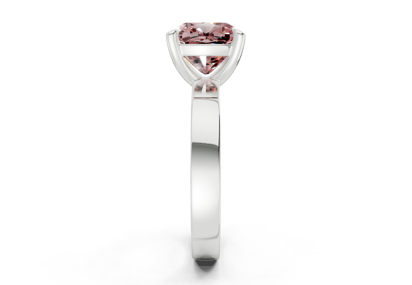 Aspen Pink Diamond Solitaire Cushion Squareuare Cut 3mm Engagement Ring