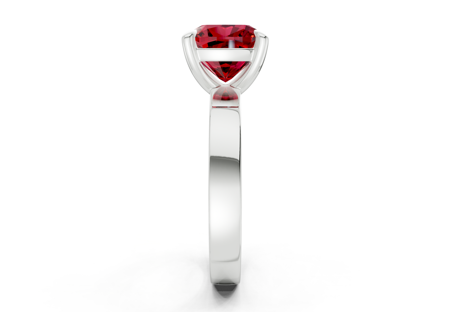 Aspen Ruby Gemstone Solitaire Cushion Squareuare Cut 3mm Engagement Ring