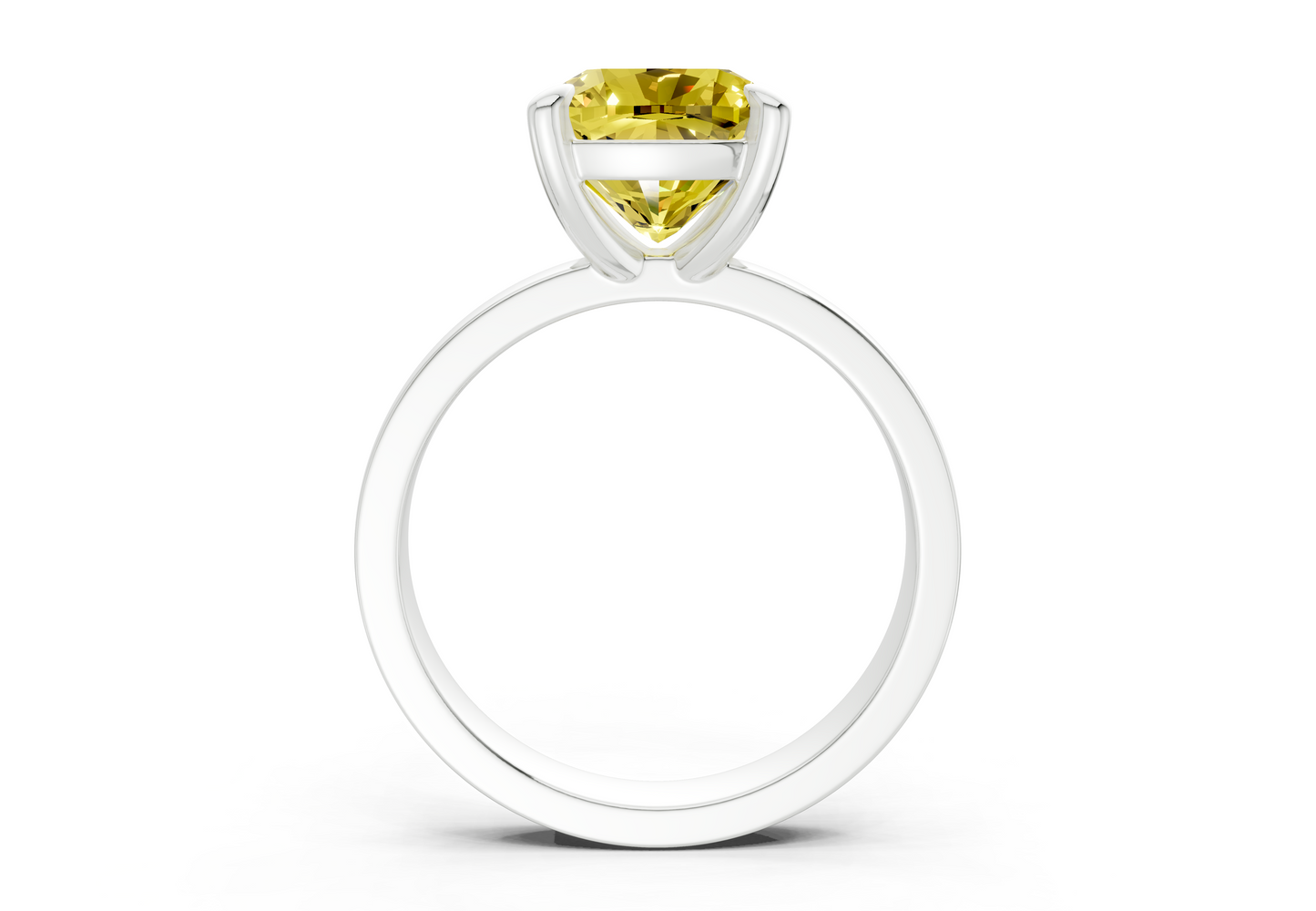 Aspen Yellow Diamond Solitaire Cushion Squareuare Cut 3mm Engagement Ring