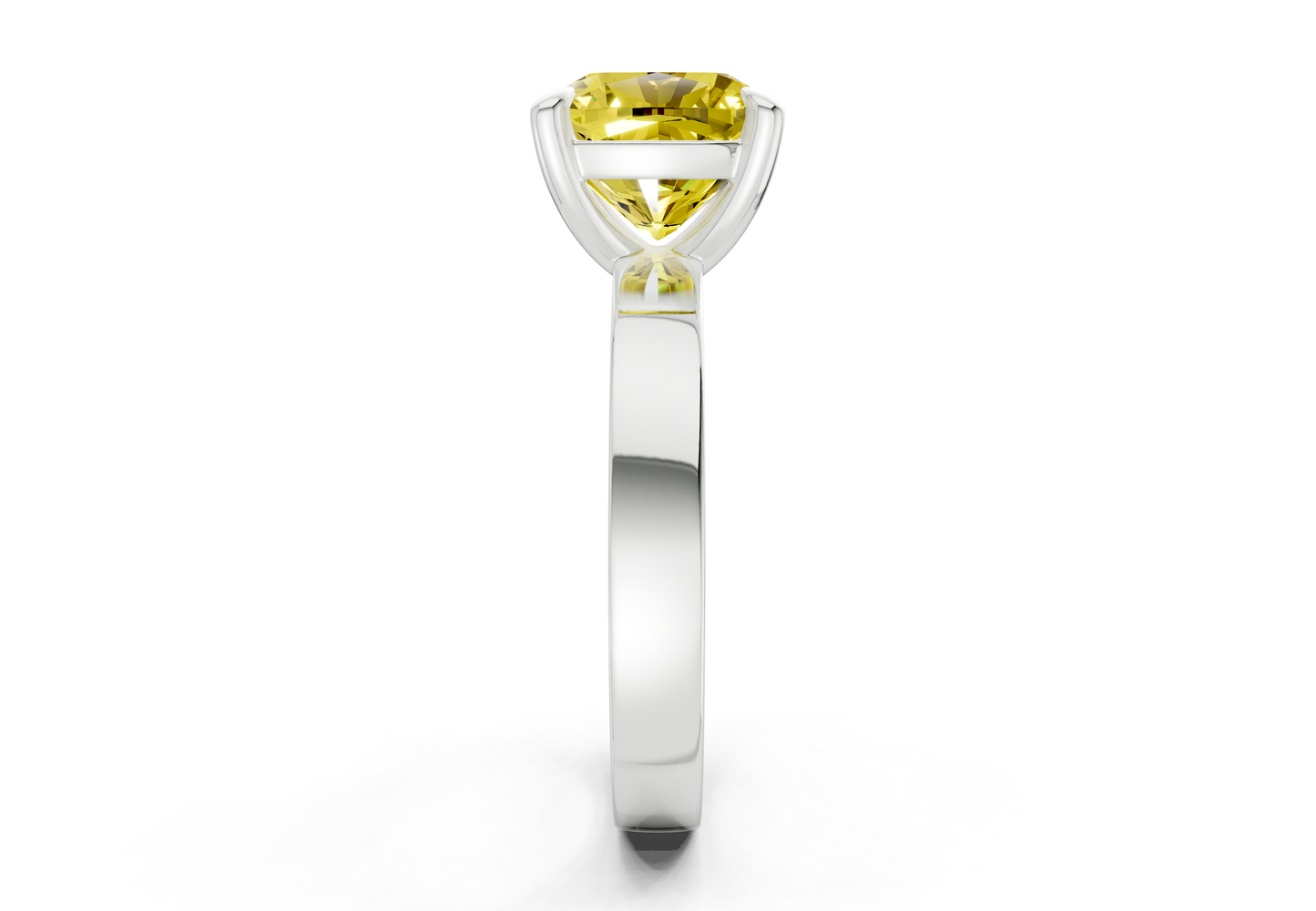 Aspen Yellow Diamond Solitaire Cushion Squareuare Cut 3mm Engagement Ring