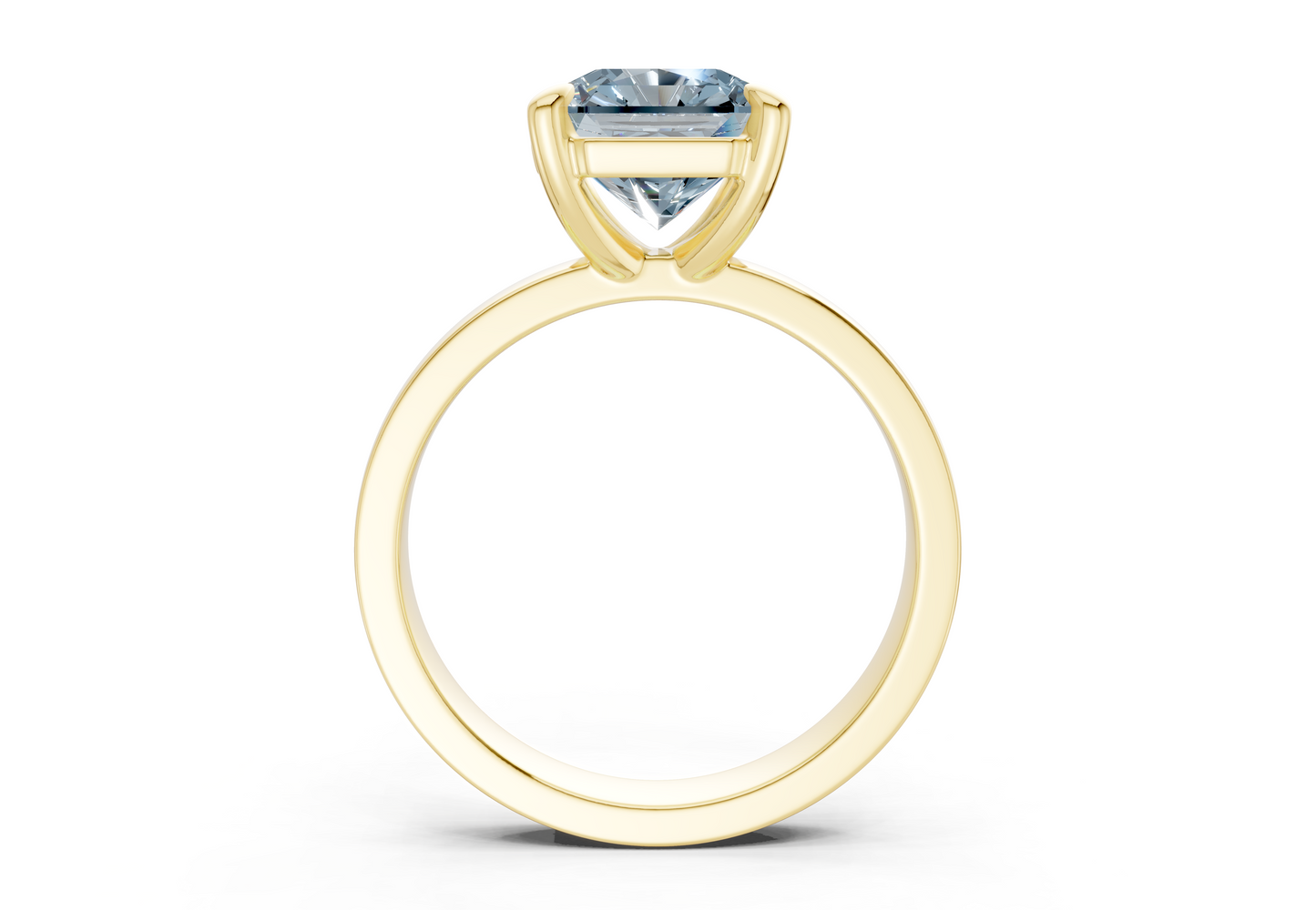 Aspen Blue Diamond Solitaire Radiant Squareuare Cut 3mm Engagement Ring