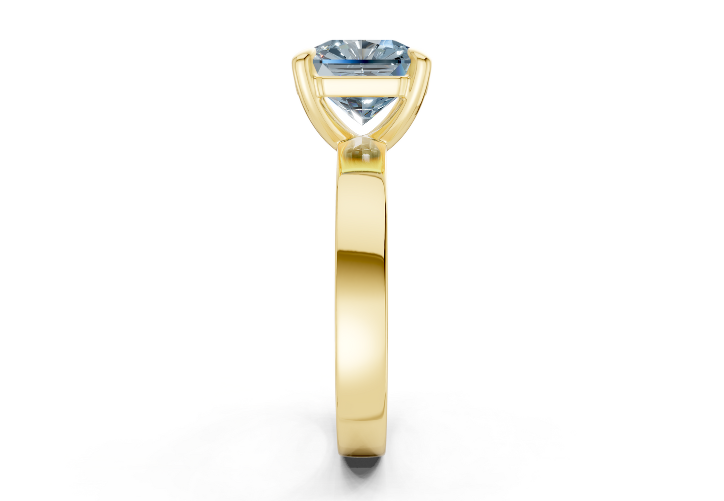 Aspen Blue Diamond Solitaire Radiant Squareuare Cut 3mm Engagement Ring