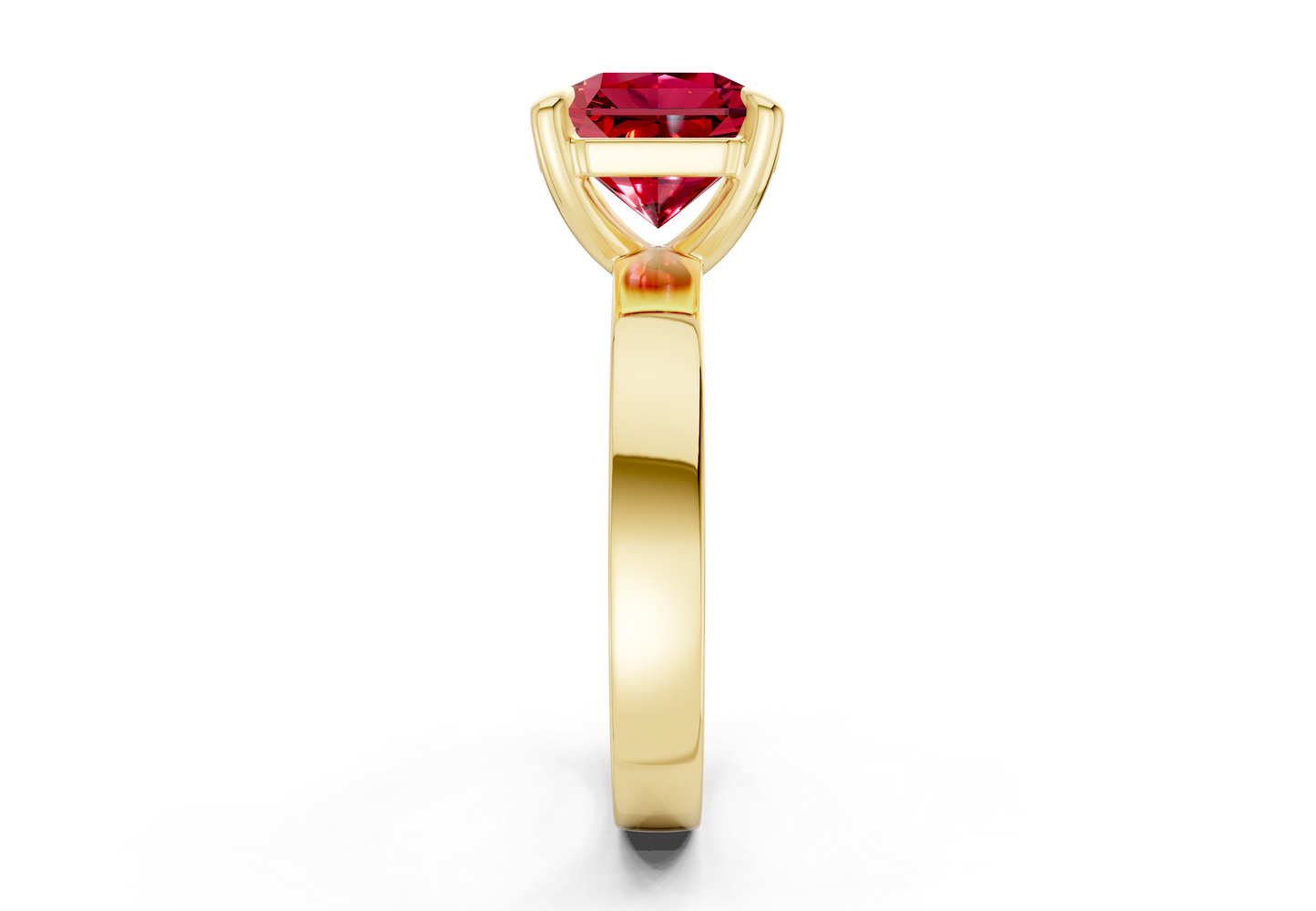 Aspen Ruby Gemstone Solitaire Radiant Squareuare Cut 3mm Engagement Ring
