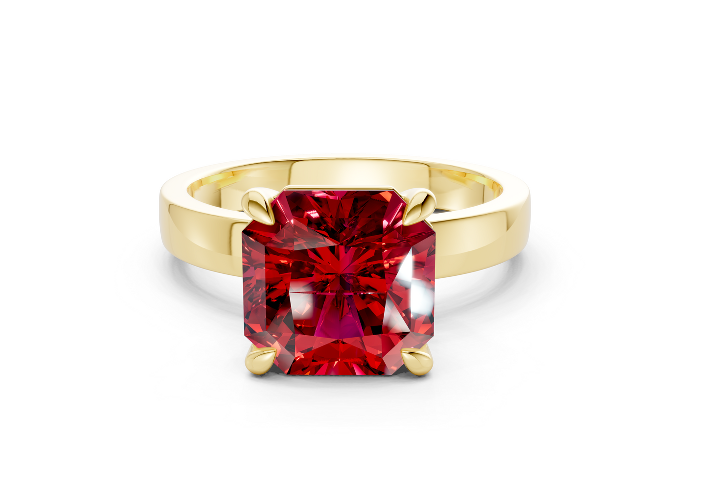 Aspen Ruby Gemstone Solitaire Radiant Squareuare Cut 3mm Engagement Ring