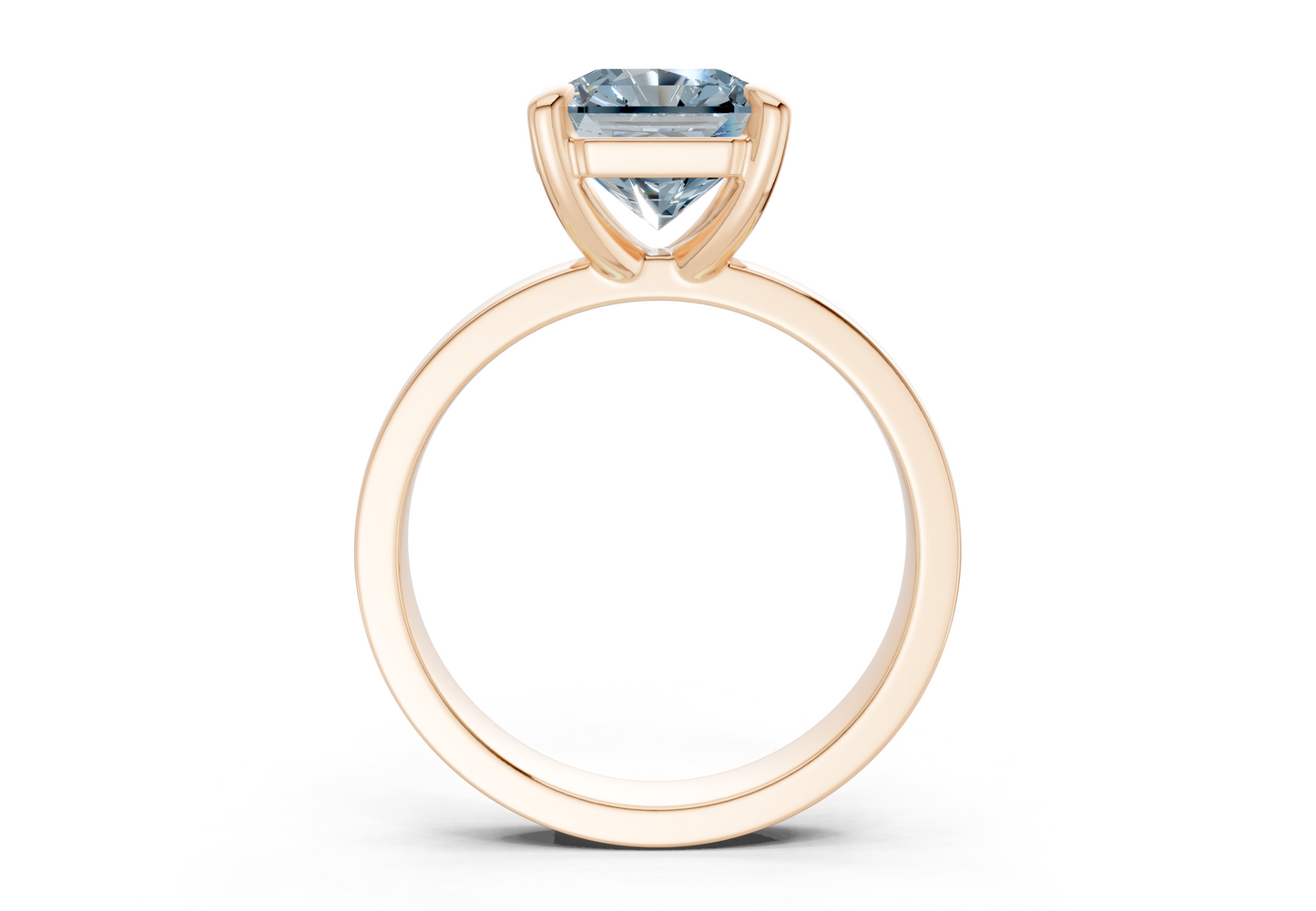 Aspen Blue Diamond Solitaire Radiant Squareuare Cut 3mm Engagement Ring