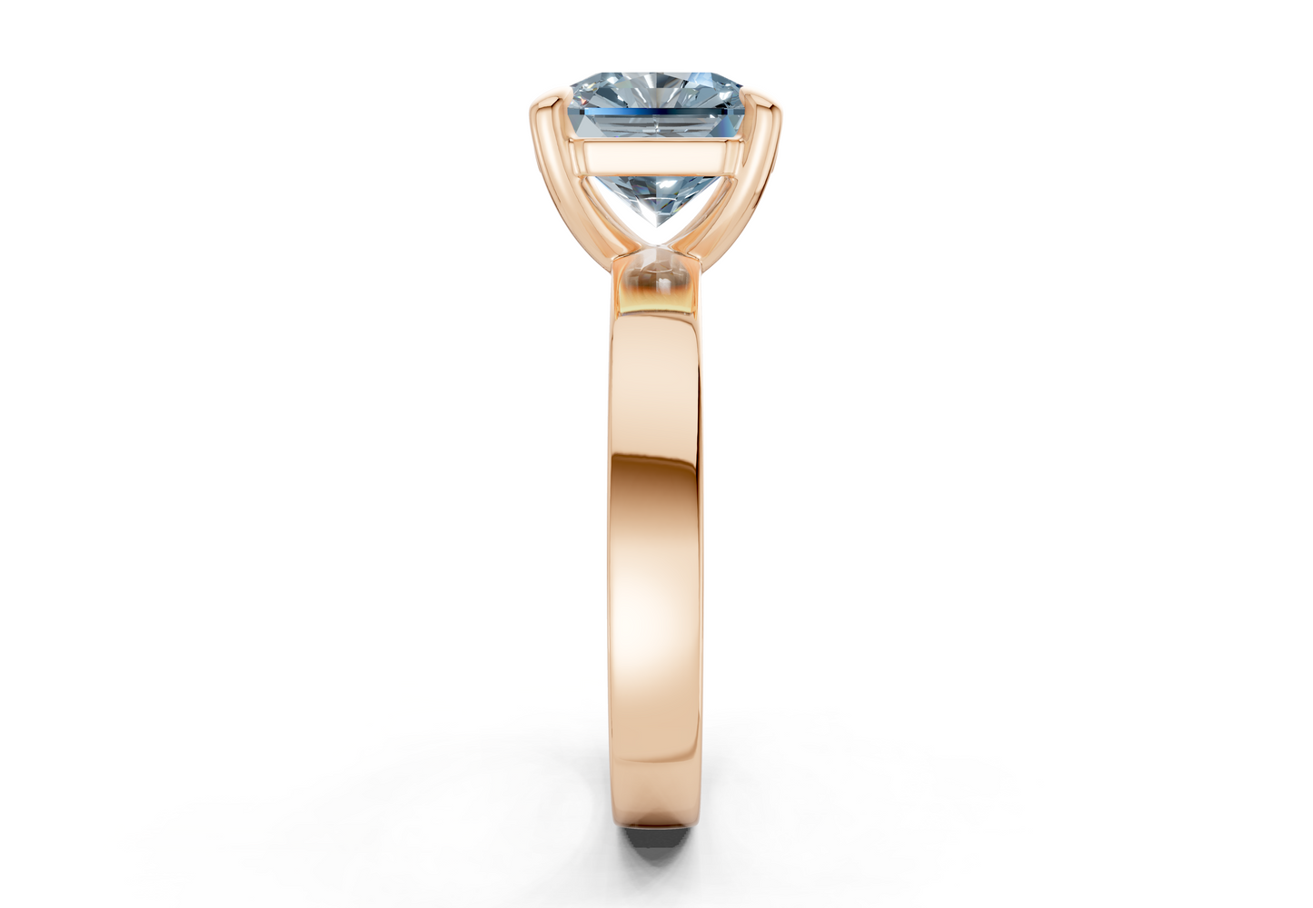 Aspen Blue Diamond Solitaire Radiant Squareuare Cut 3mm Engagement Ring