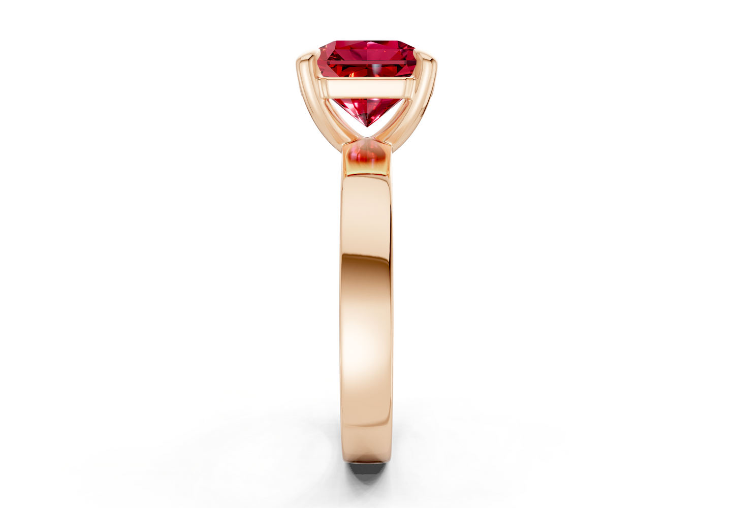 Aspen Ruby Gemstone Solitaire Radiant Squareuare Cut 3mm Engagement Ring