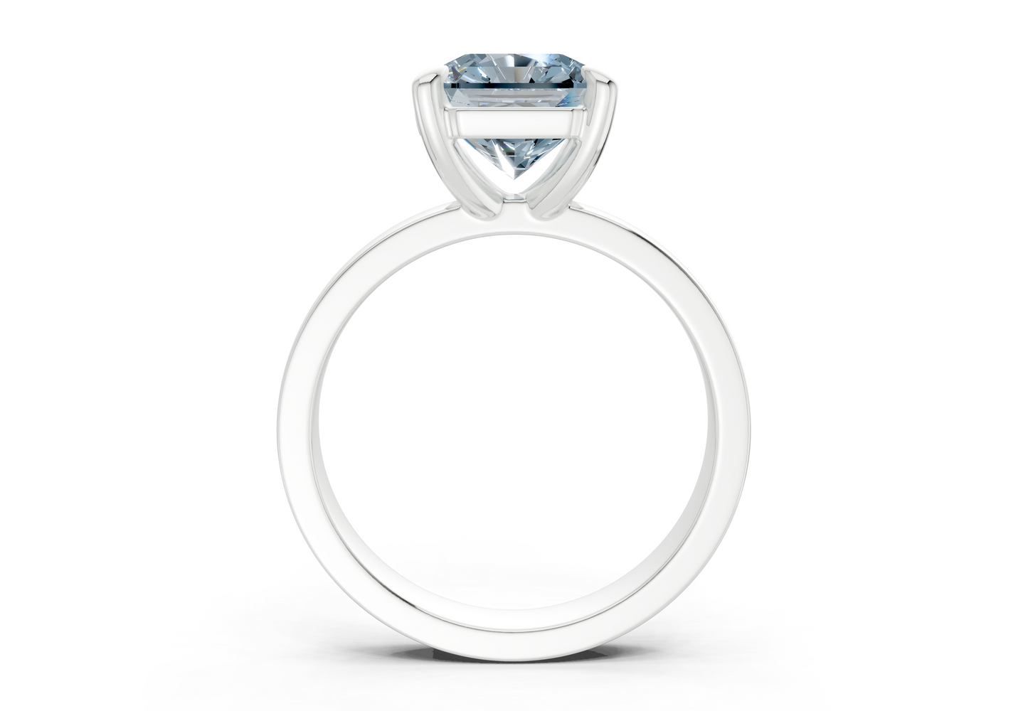 Aspen Blue Diamond Solitaire Radiant Squareuare Cut 3mm Engagement Ring