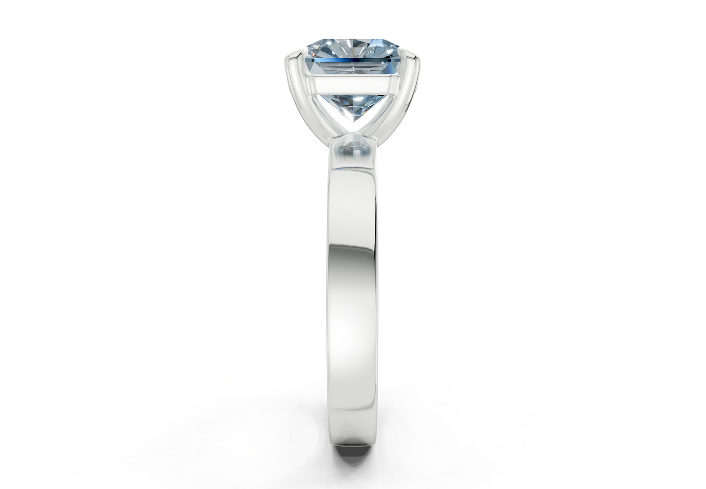 Aspen Blue Diamond Solitaire Radiant Squareuare Cut 3mm Engagement Ring