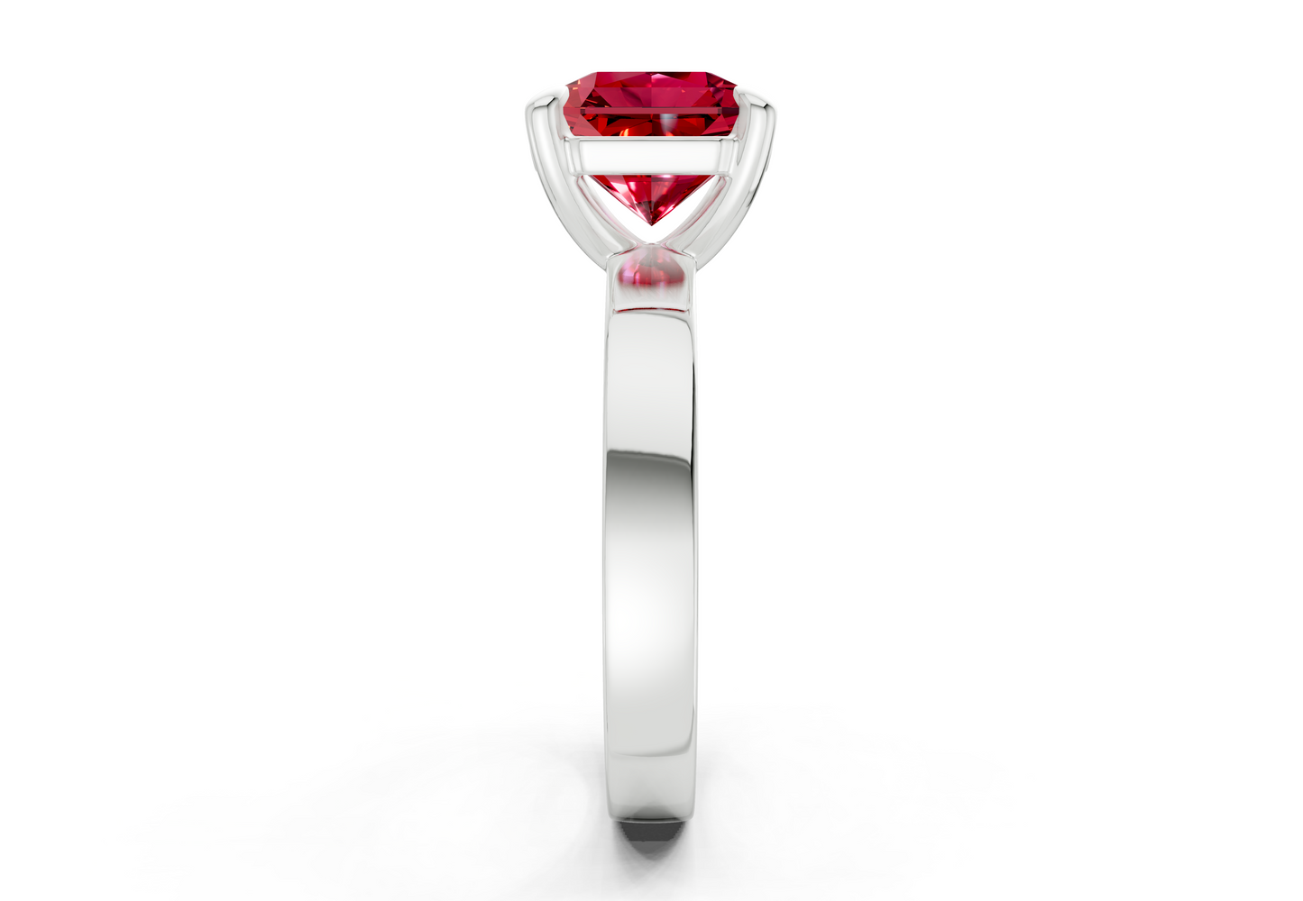 Aspen Ruby Gemstone Solitaire Radiant Squareuare Cut 3mm Engagement Ring