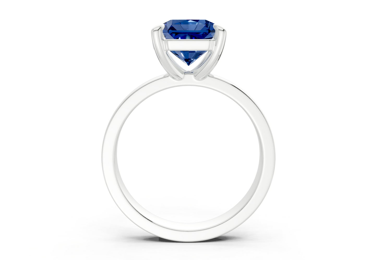 Aspen Sapphire Gemstone Solitaire Radiant Squareuare Cut 3mm Engagement Ring
