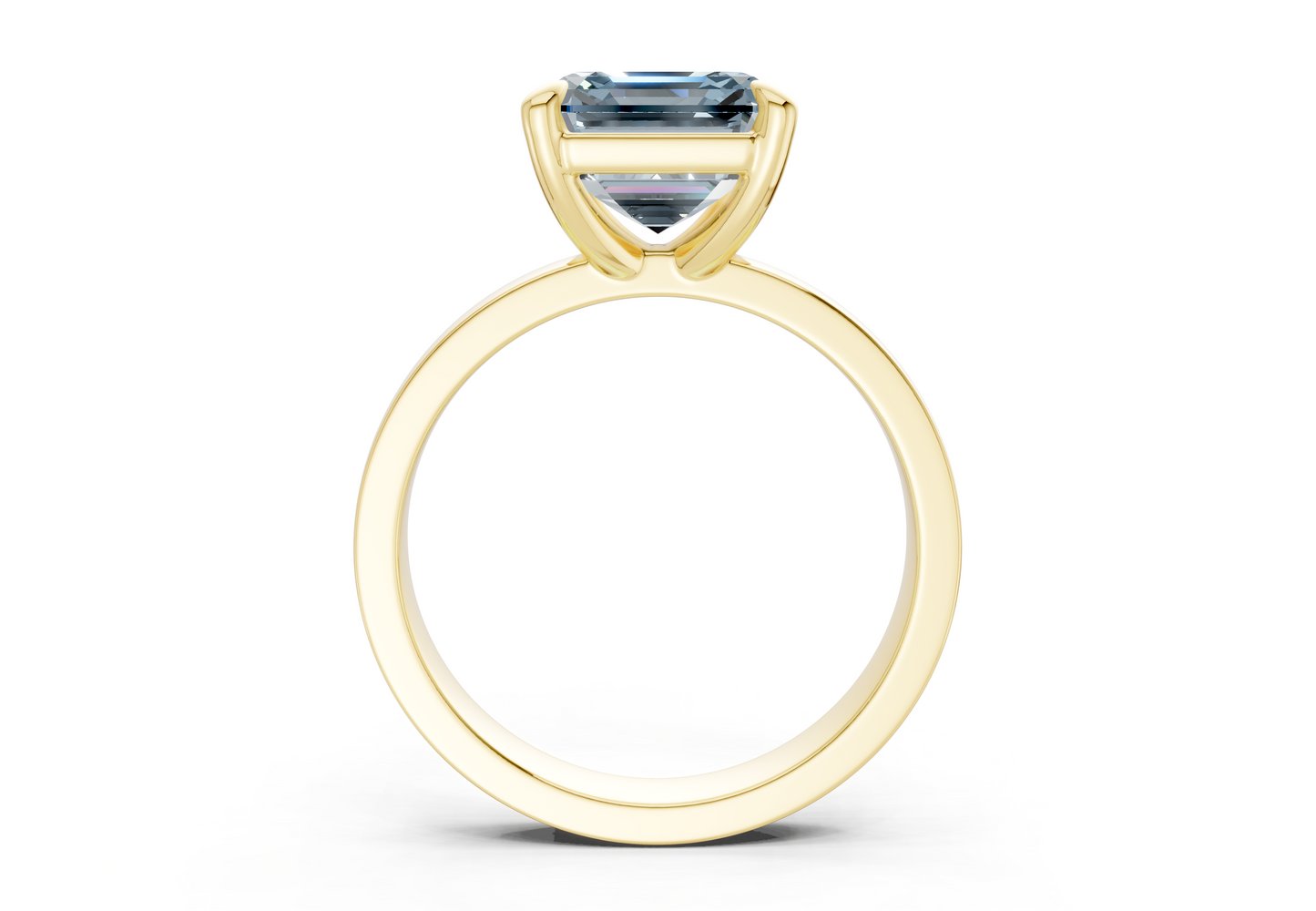 Aspen Blue Diamond Solitaire Asscher Cut 3mm Engagement Ring