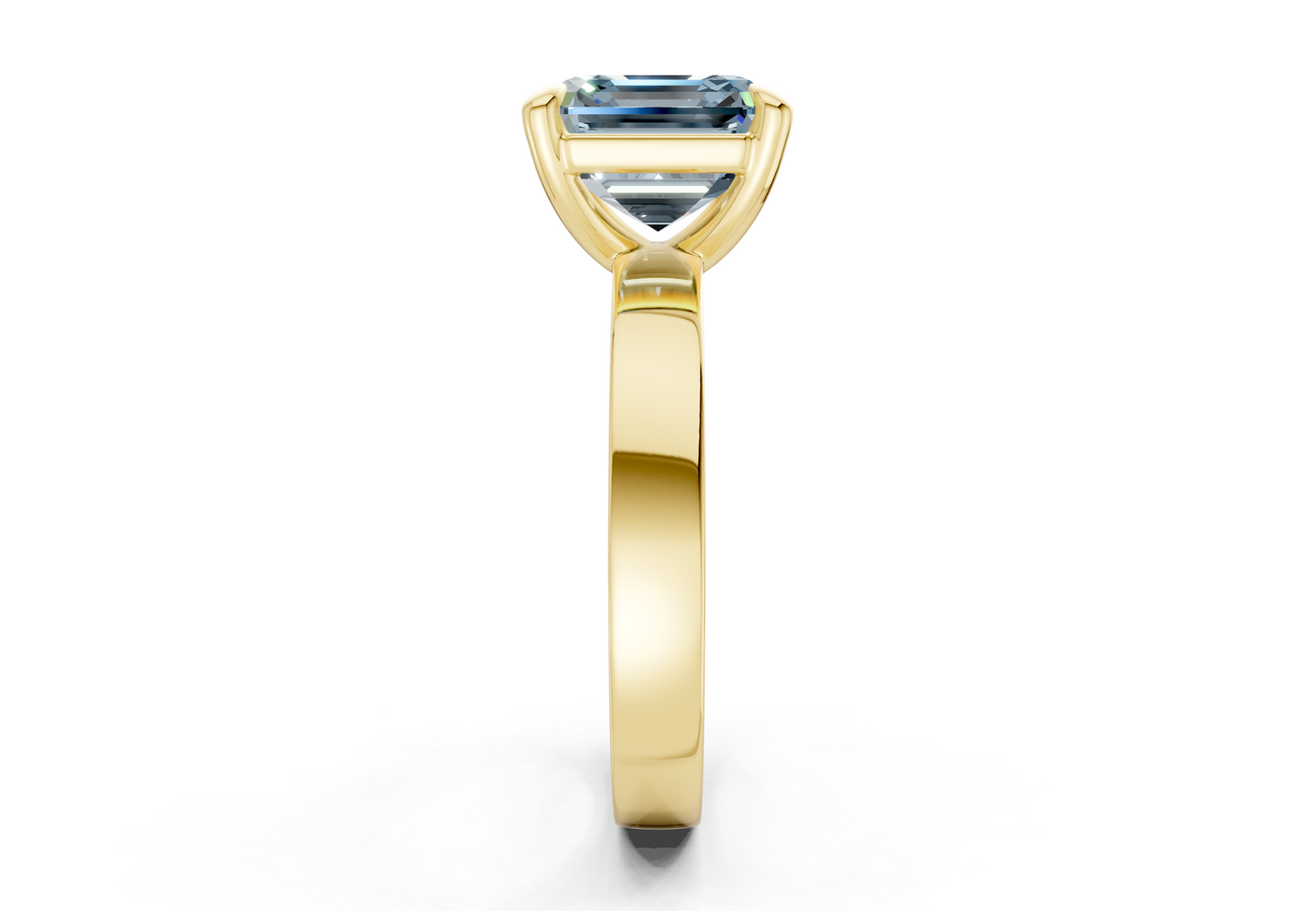 Aspen Blue Diamond Solitaire Asscher Cut 3mm Engagement Ring