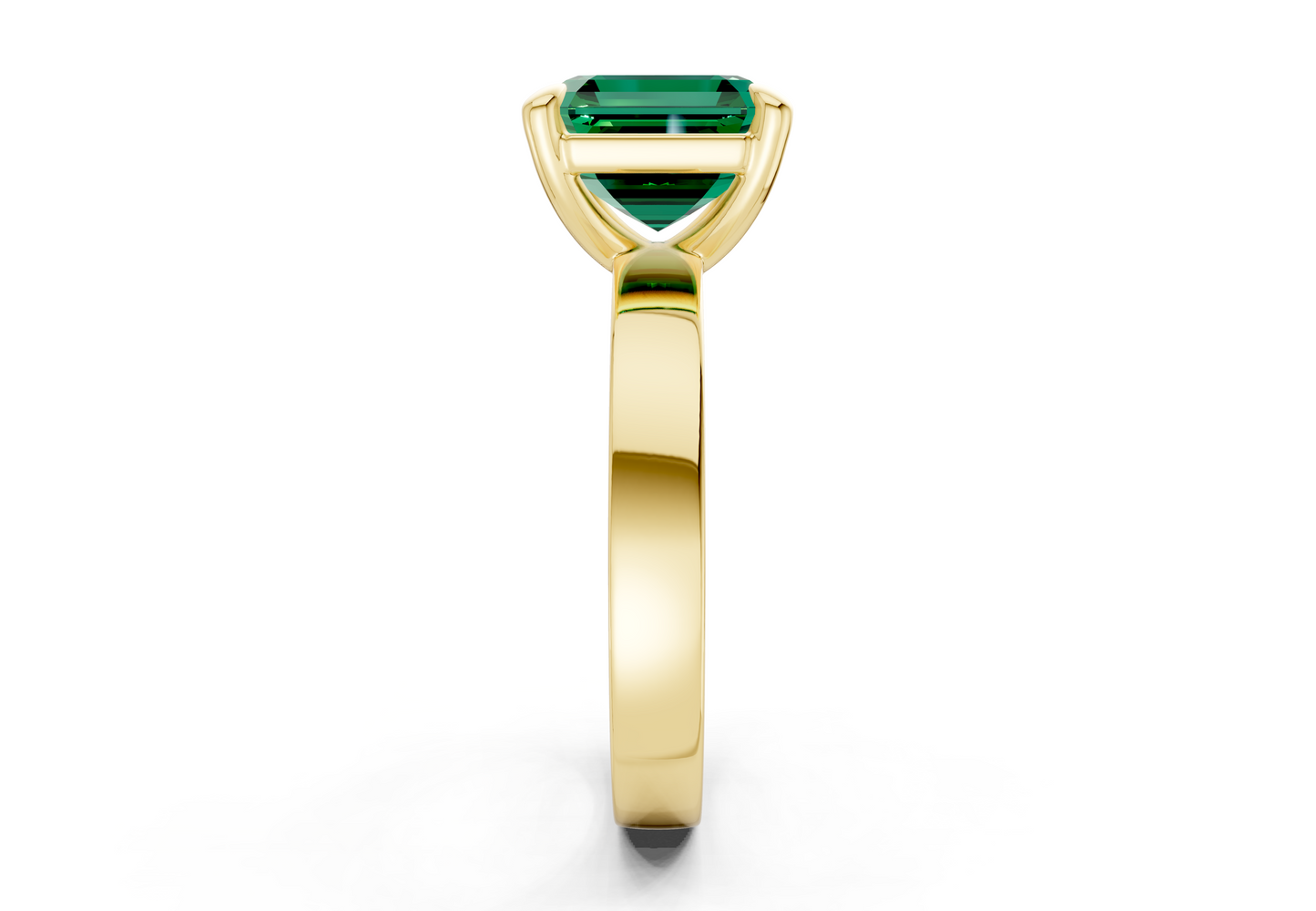 Aspen Emerald Gemstone Solitaire Asscher Cut 3mm Engagement Ring