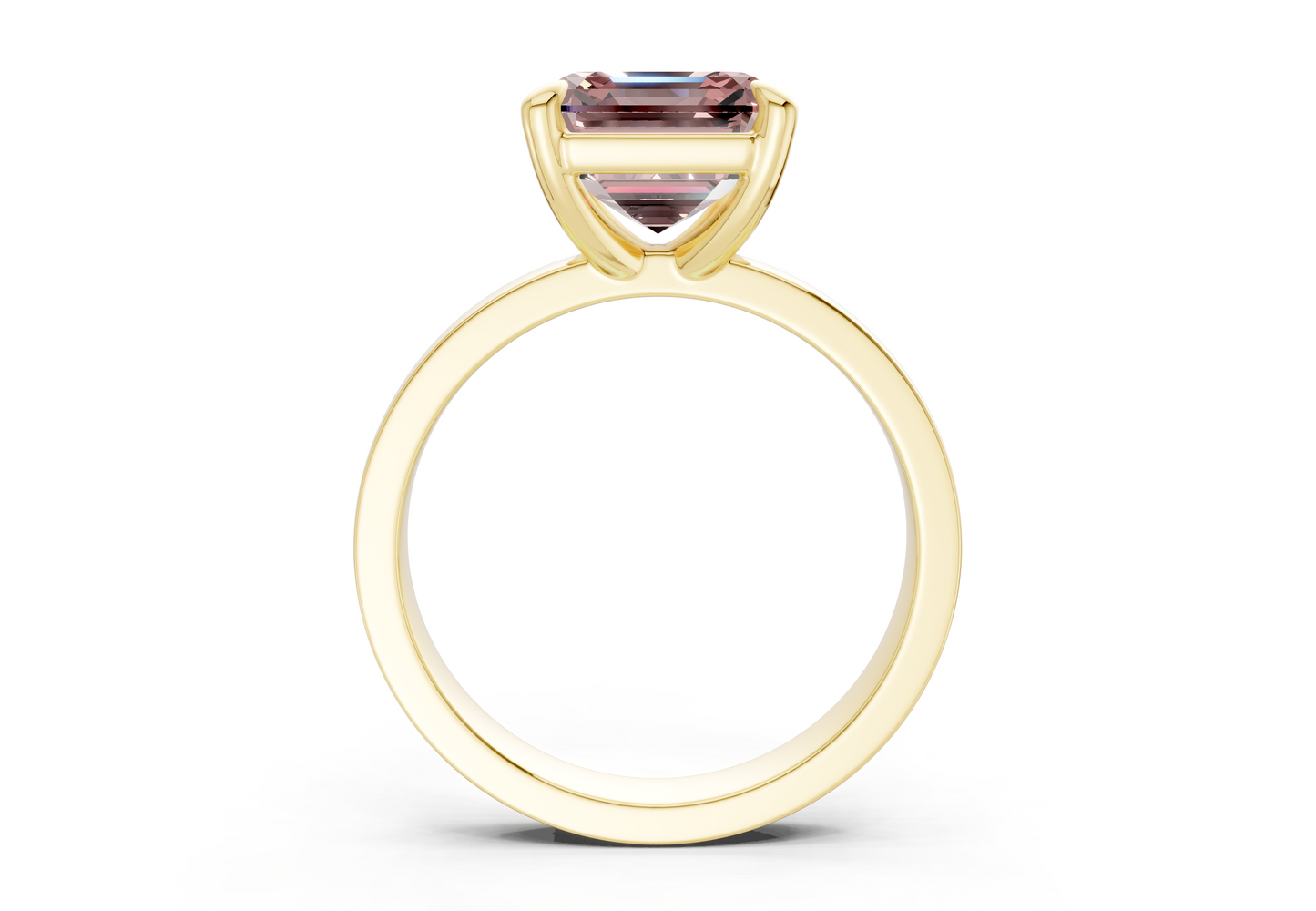 Aspen Pink Diamond Solitaire Asscher Cut 3mm Engagement Ring