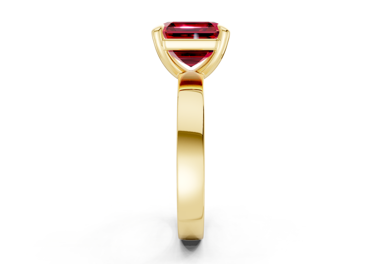 Aspen Ruby Gemstone Solitaire Asscher Cut 3mm Engagement Ring