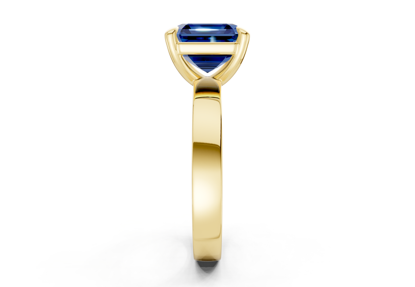 Aspen Sapphire Gemstone Solitaire Asscher Cut 3mm Engagement Ring
