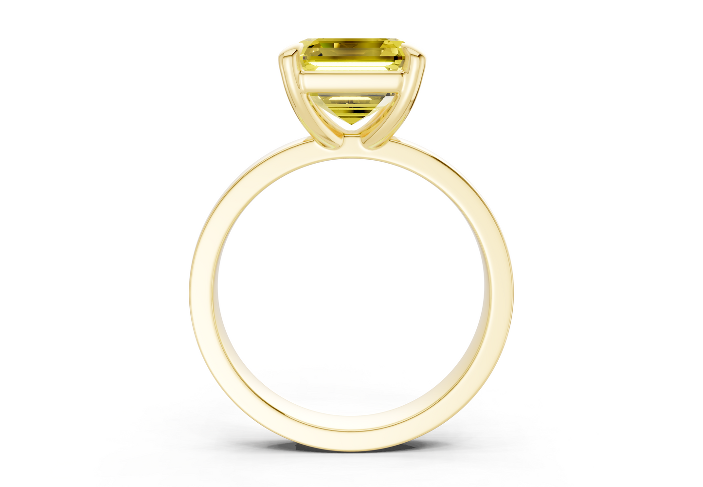 Aspen Yellow Diamond Solitaire Asscher Cut 3mm Engagement Ring