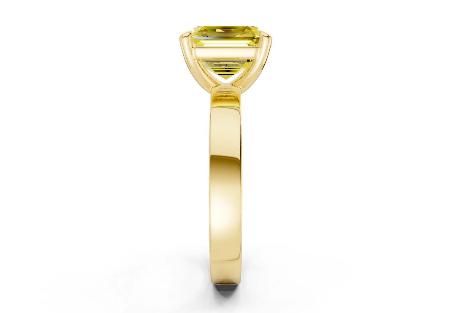 Aspen Yellow Diamond Solitaire Asscher Cut 3mm Engagement Ring