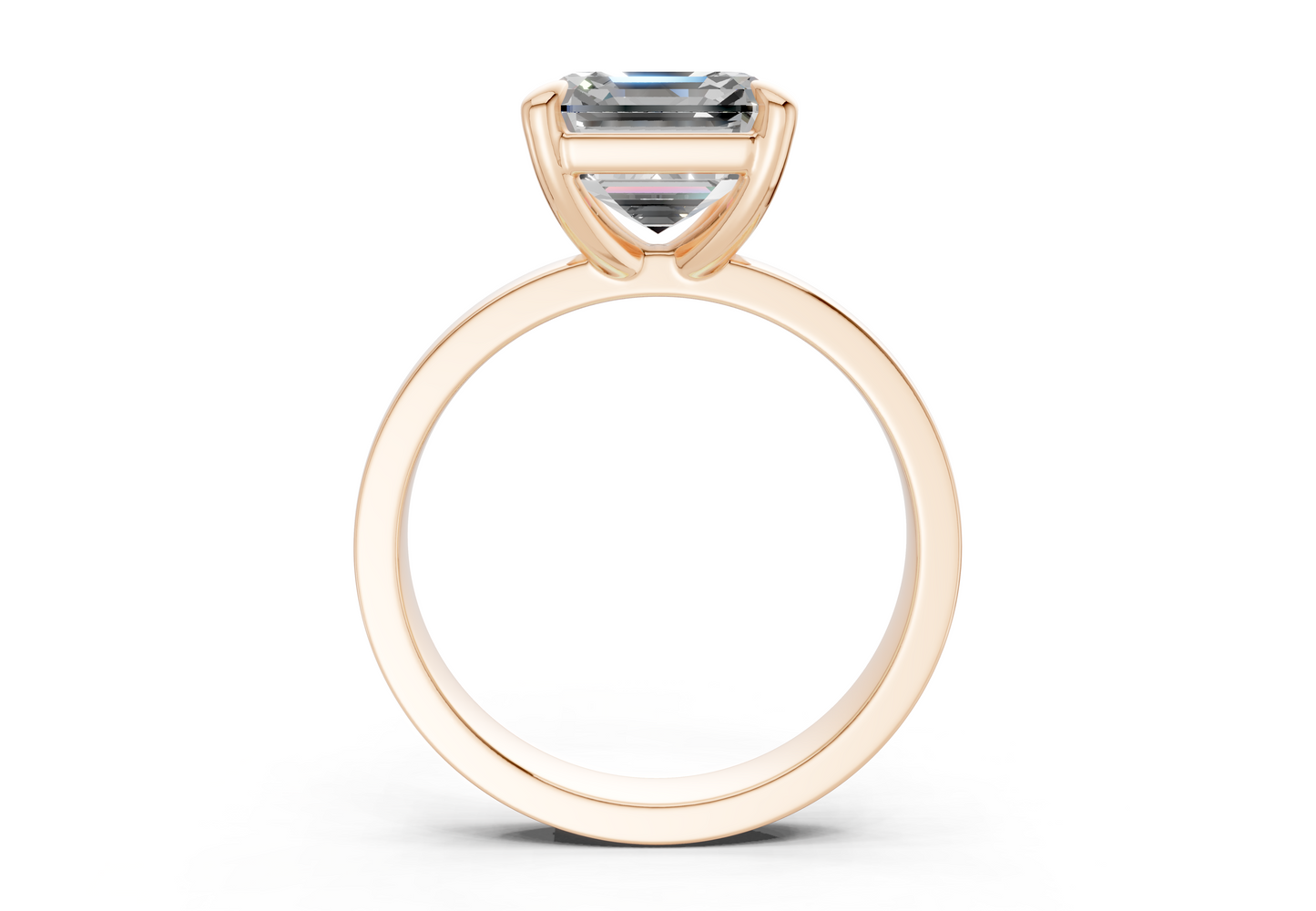 Aspen Diamond Solitaire Asscher Cut 3mm Engagement Ring