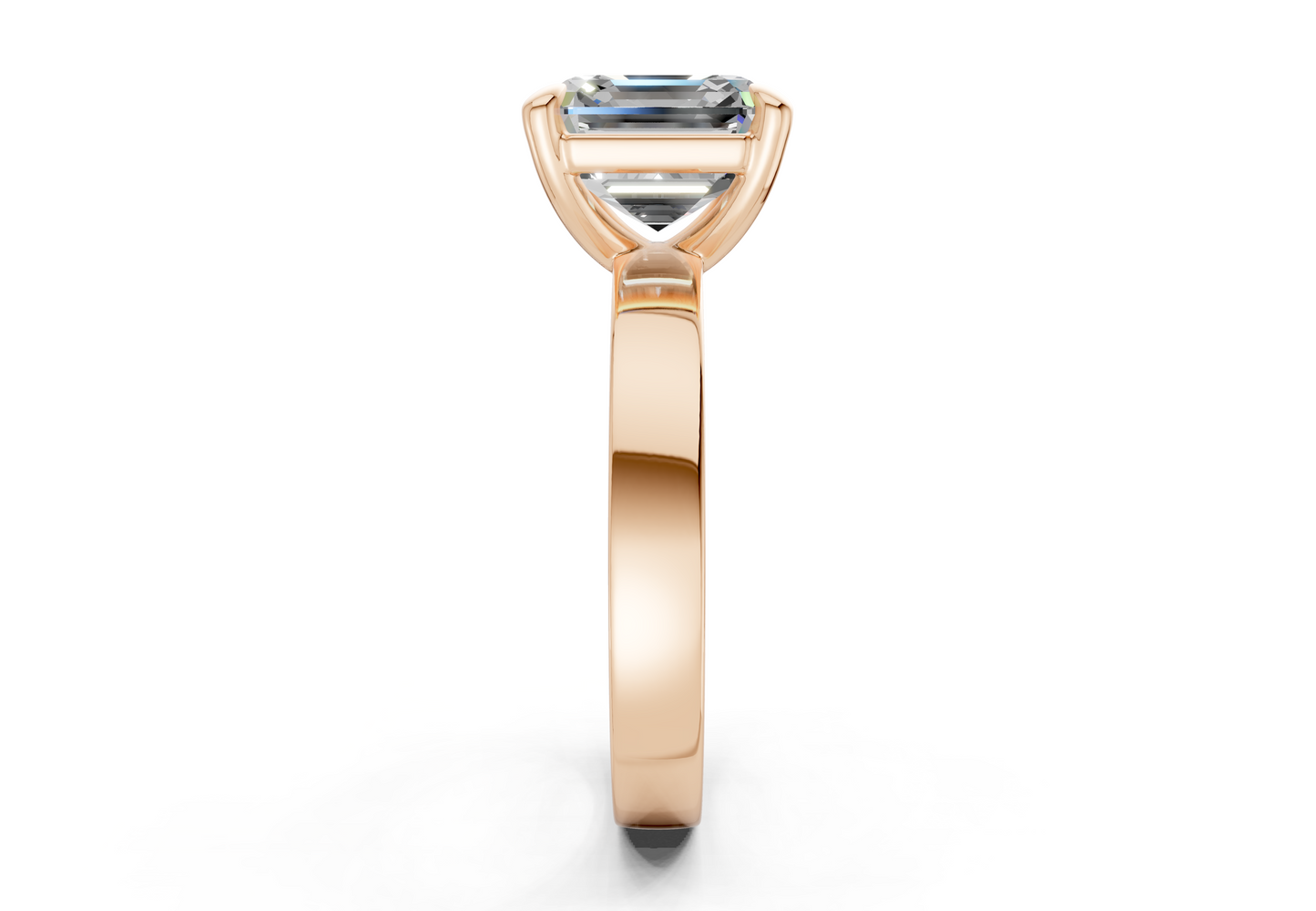 Aspen Diamond Solitaire Asscher Cut 3mm Engagement Ring