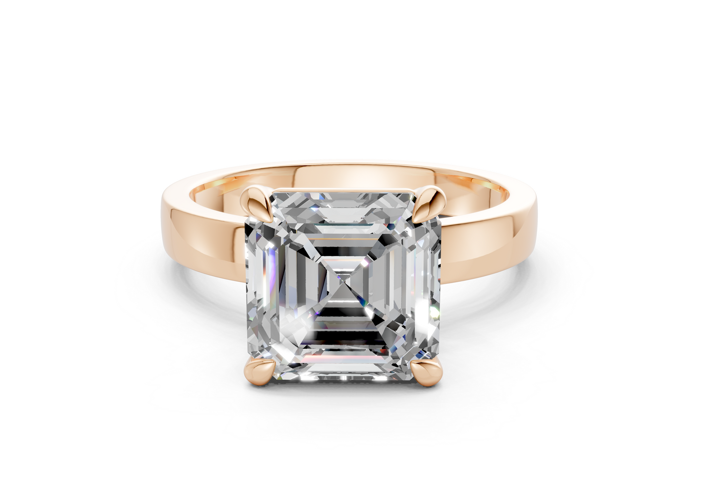 Aspen Diamond Solitaire Asscher Cut 3mm Engagement Ring