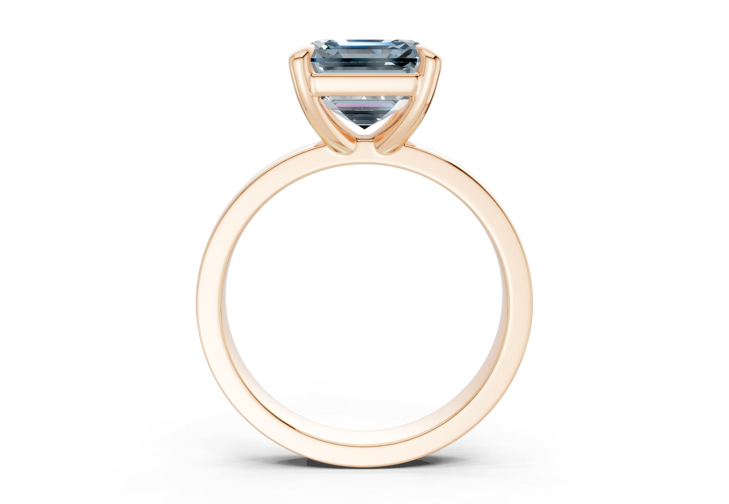 Aspen Blue Diamond Solitaire Asscher Cut 3mm Engagement Ring