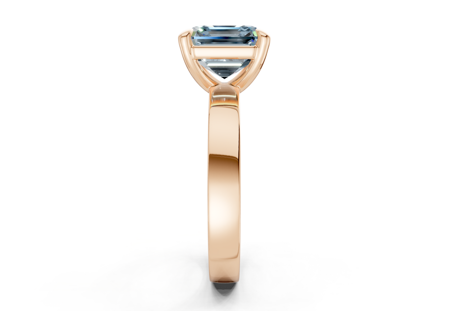 Aspen Blue Diamond Solitaire Asscher Cut 3mm Engagement Ring