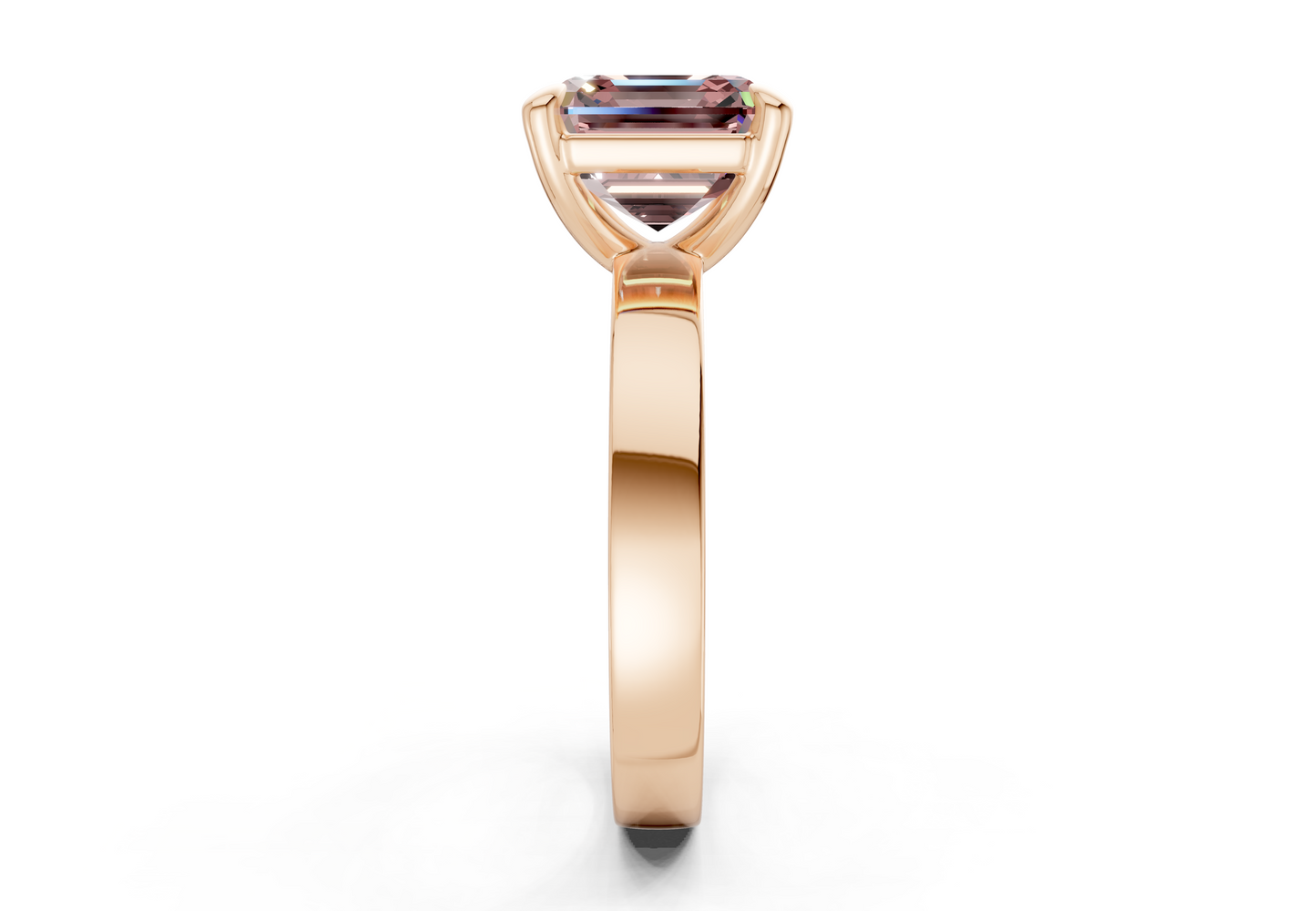 Aspen Pink Diamond Solitaire Asscher Cut 3mm Engagement Ring