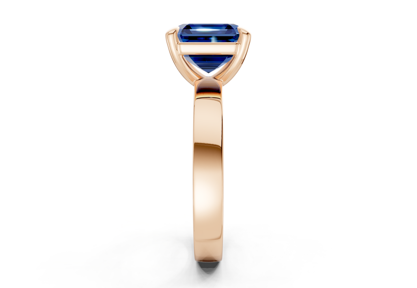 Aspen Sapphire Gemstone Solitaire Asscher Cut 3mm Engagement Ring