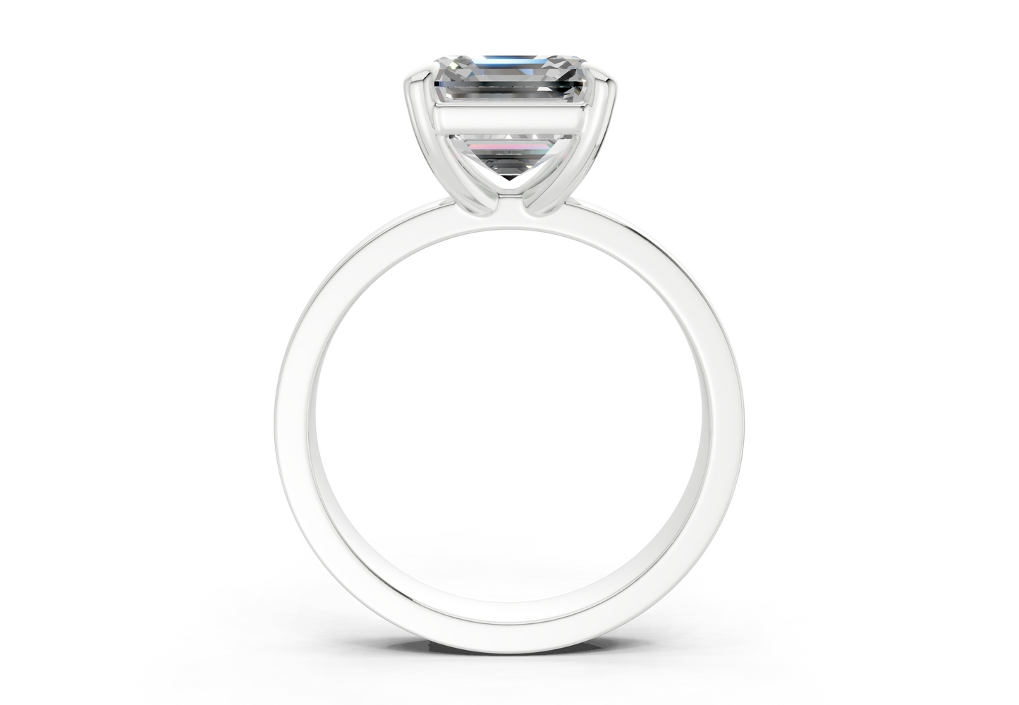 Aspen Diamond Solitaire Asscher Cut 3mm Engagement Ring