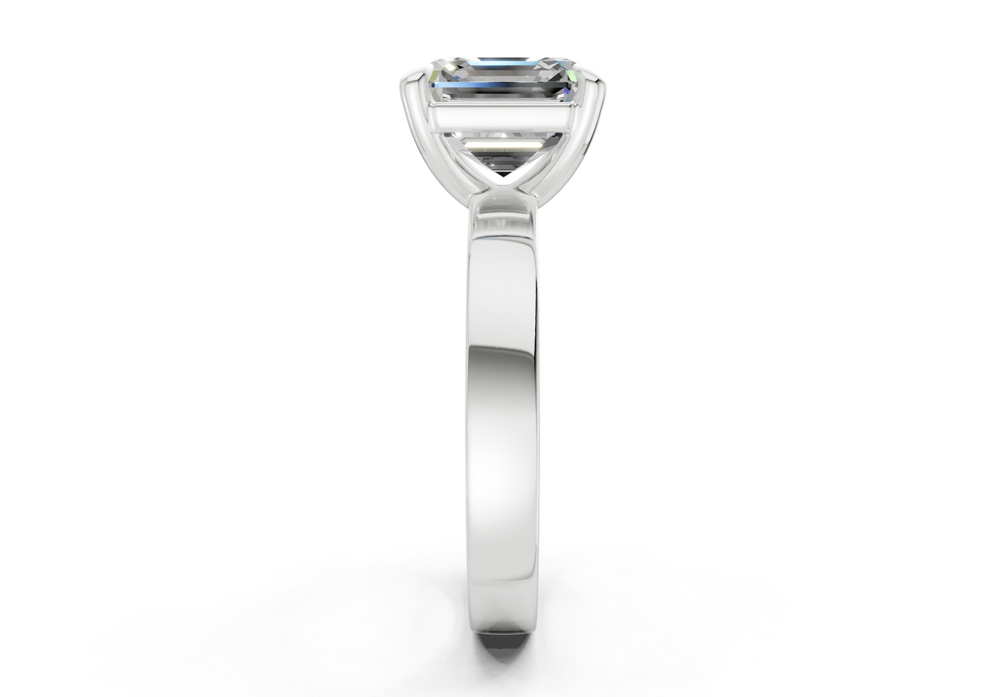 Aspen Diamond Solitaire Asscher Cut 3mm Engagement Ring