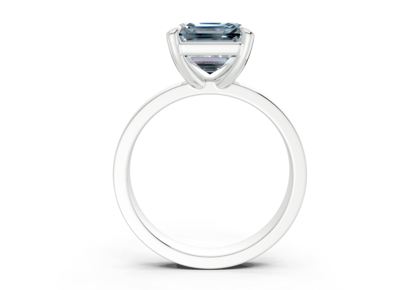 Aspen Blue Diamond Solitaire Asscher Cut 3mm Engagement Ring