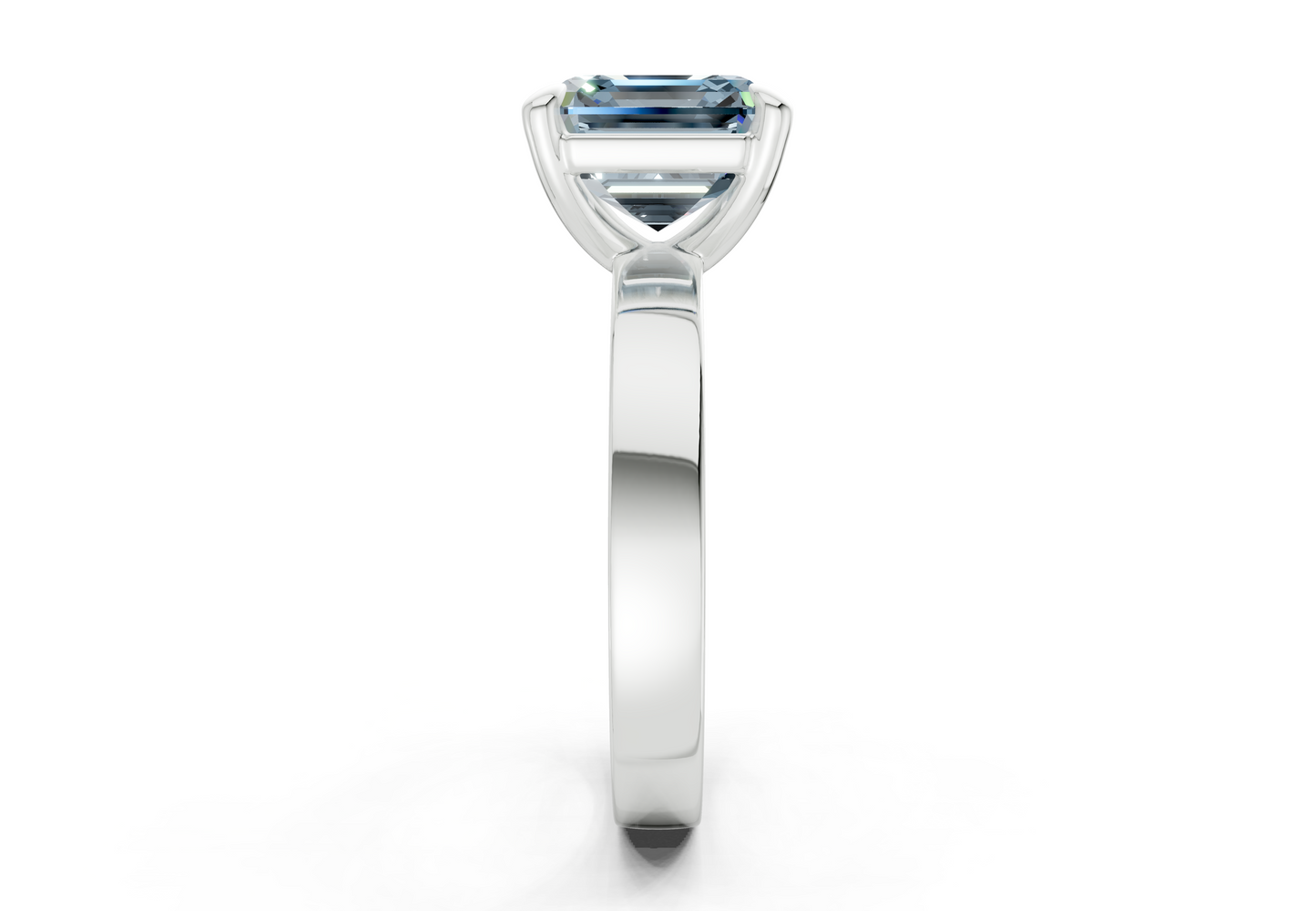 Aspen Blue Diamond Solitaire Asscher Cut 3mm Engagement Ring